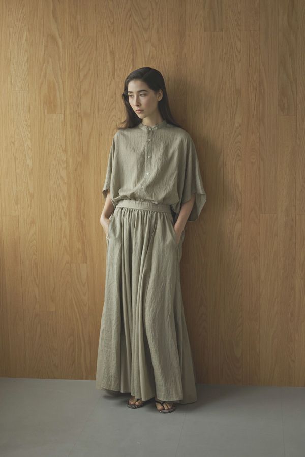 25163-4309P_black | ストライプポンチョシャツ | Color:Black【ANGELINA_アンジェリーナ】【archive】