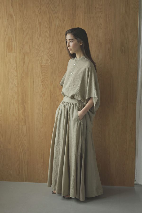 25163-4309P_black | ストライプポンチョシャツ | Color:Black【ANGELINA_アンジェリーナ】【archive】