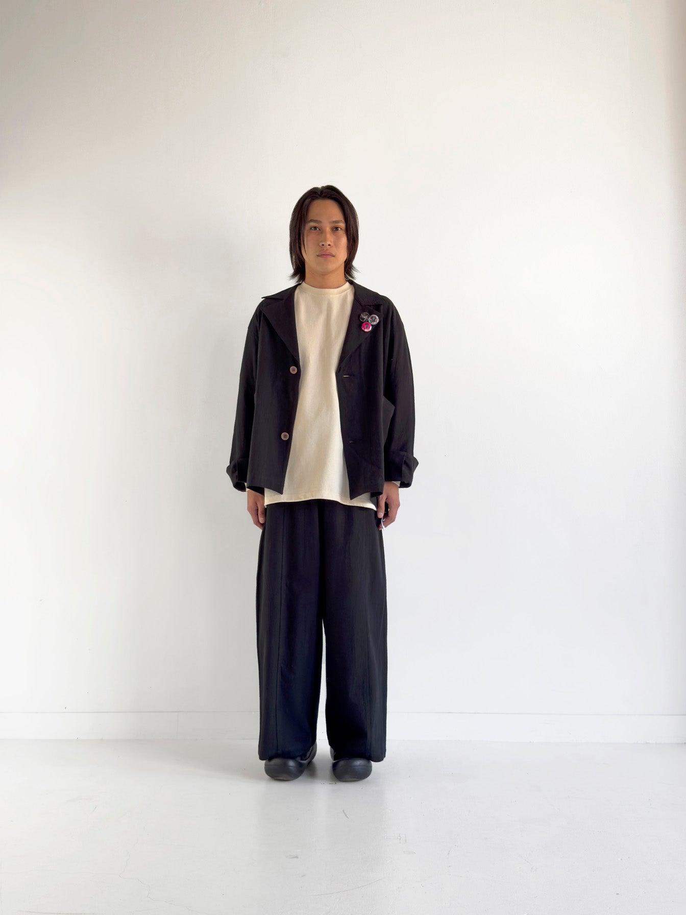 VOO-1222_Black | LINEN 2B JKT | Color:Black【VOO_ヴォー】