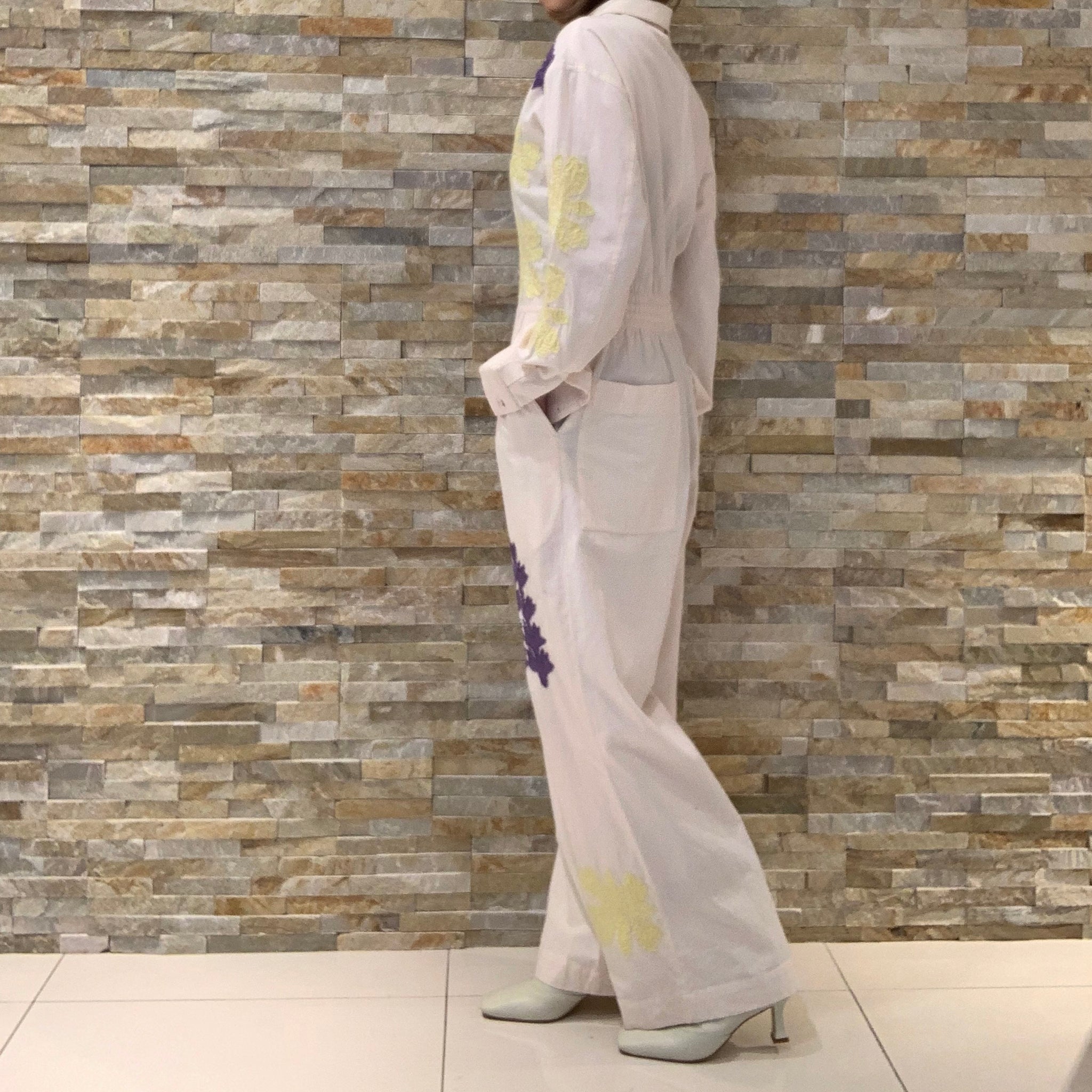 No:020832SA2b | Name:COTTON FLOWER PATCHWORK ALL IN ONE | Color:Ecru【SARAMALLIKA_サラマリカ】