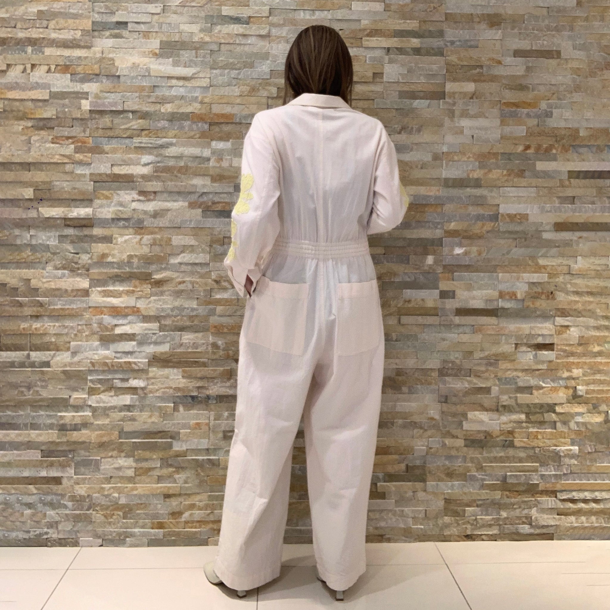 COTTON FLOWER PATCHWORK ALL IN ONE – Ecru | SARAMALLIKA