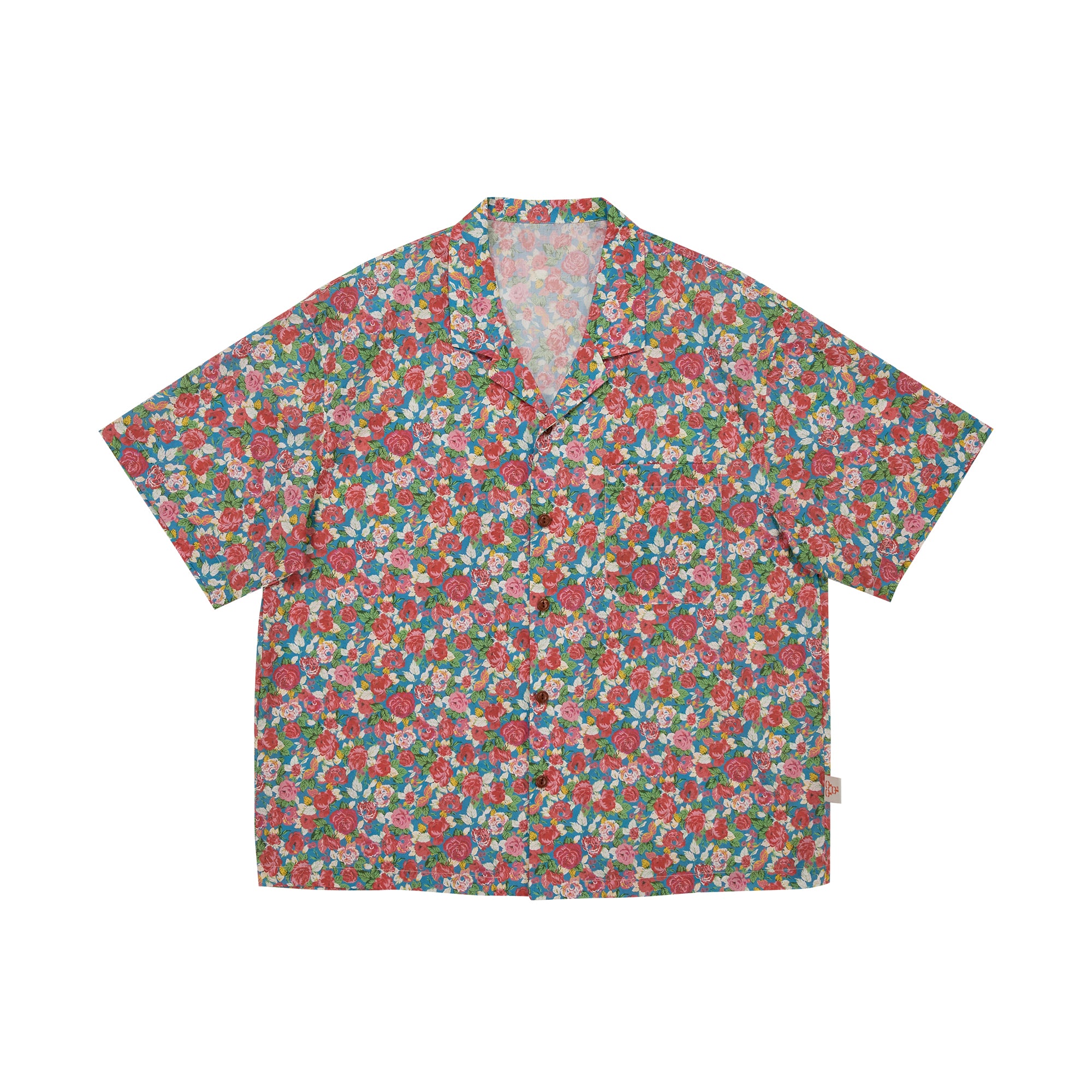 GORT® フラワー柄ハワイアンシャツ(マルチカラー)80Sコットン素材を使用したヴィンテージ風ユニセックス開襟シャツ。