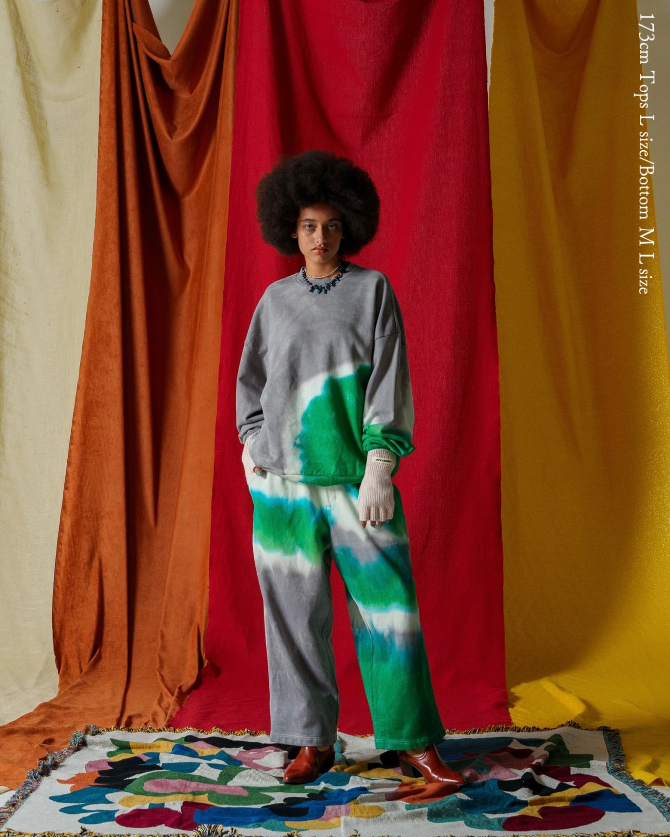 Name:Tiedye Pile Pullover | Color:Mix/Coffee【AMBERGLEAM_アンバーグリーム】| No:1143131111