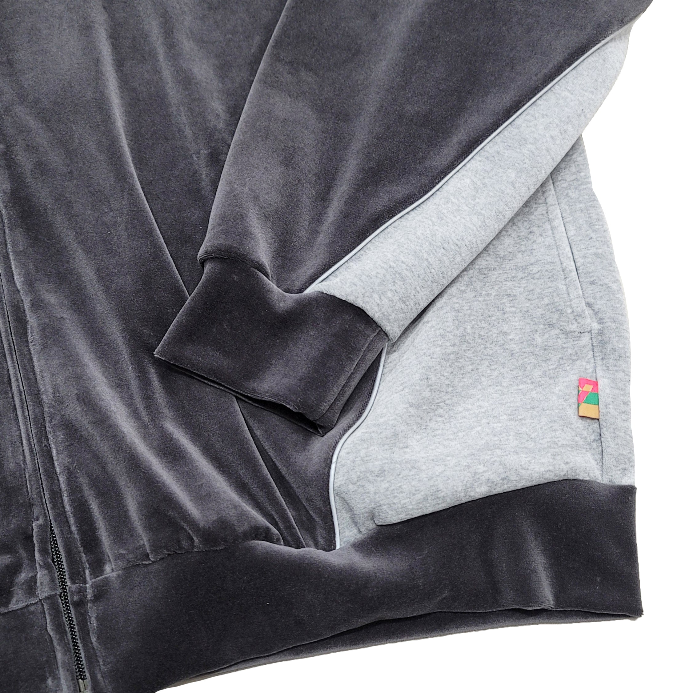VELOUR TRACK JACKET | Color_Charcoal | No_voo-1242_charcoal【VOO_ヴォー】【入荷予定アイテム・入荷連絡可能】