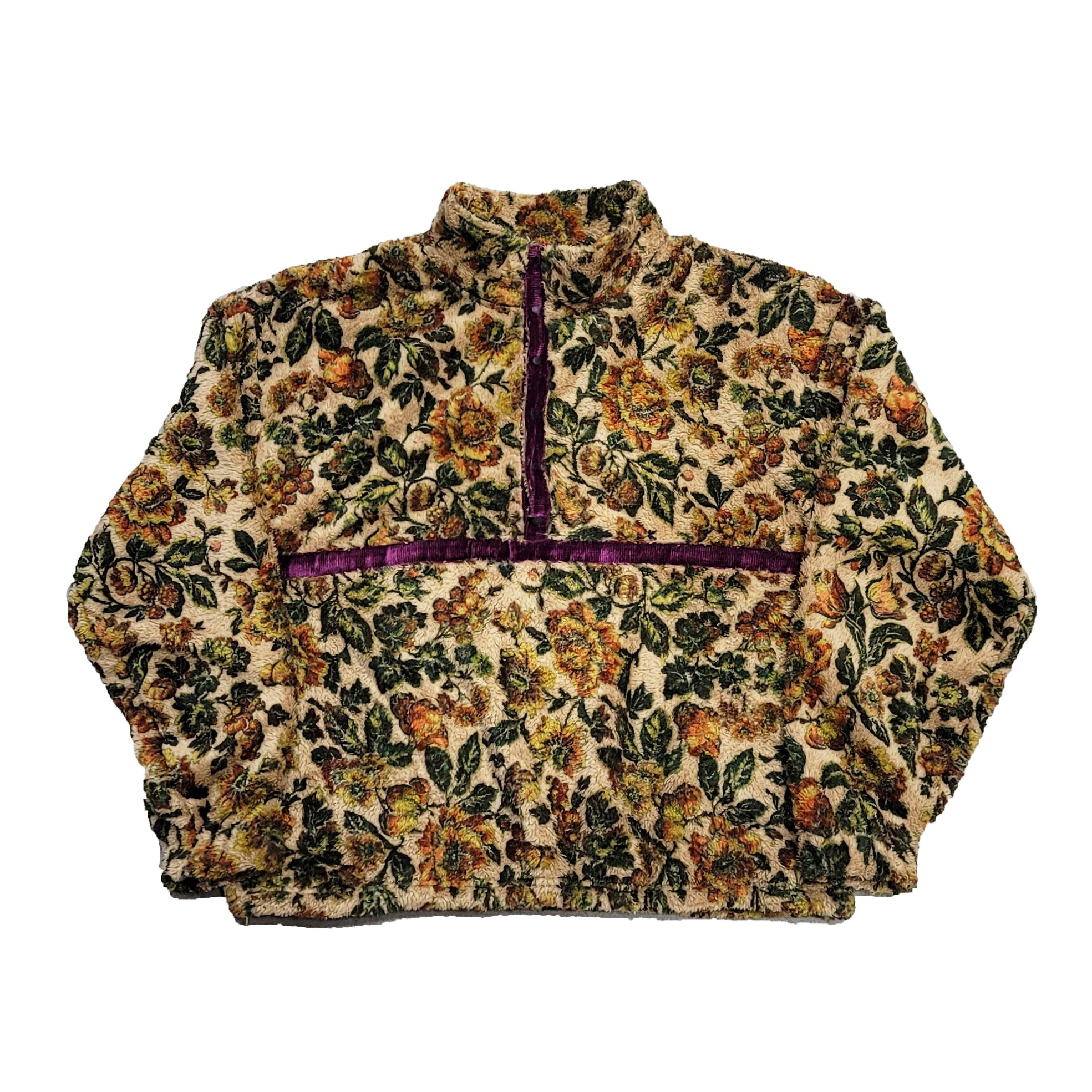 FLOWER FLEECE P.O | Color_Beige | No_voo-1246_beige【VOO_ヴォー】