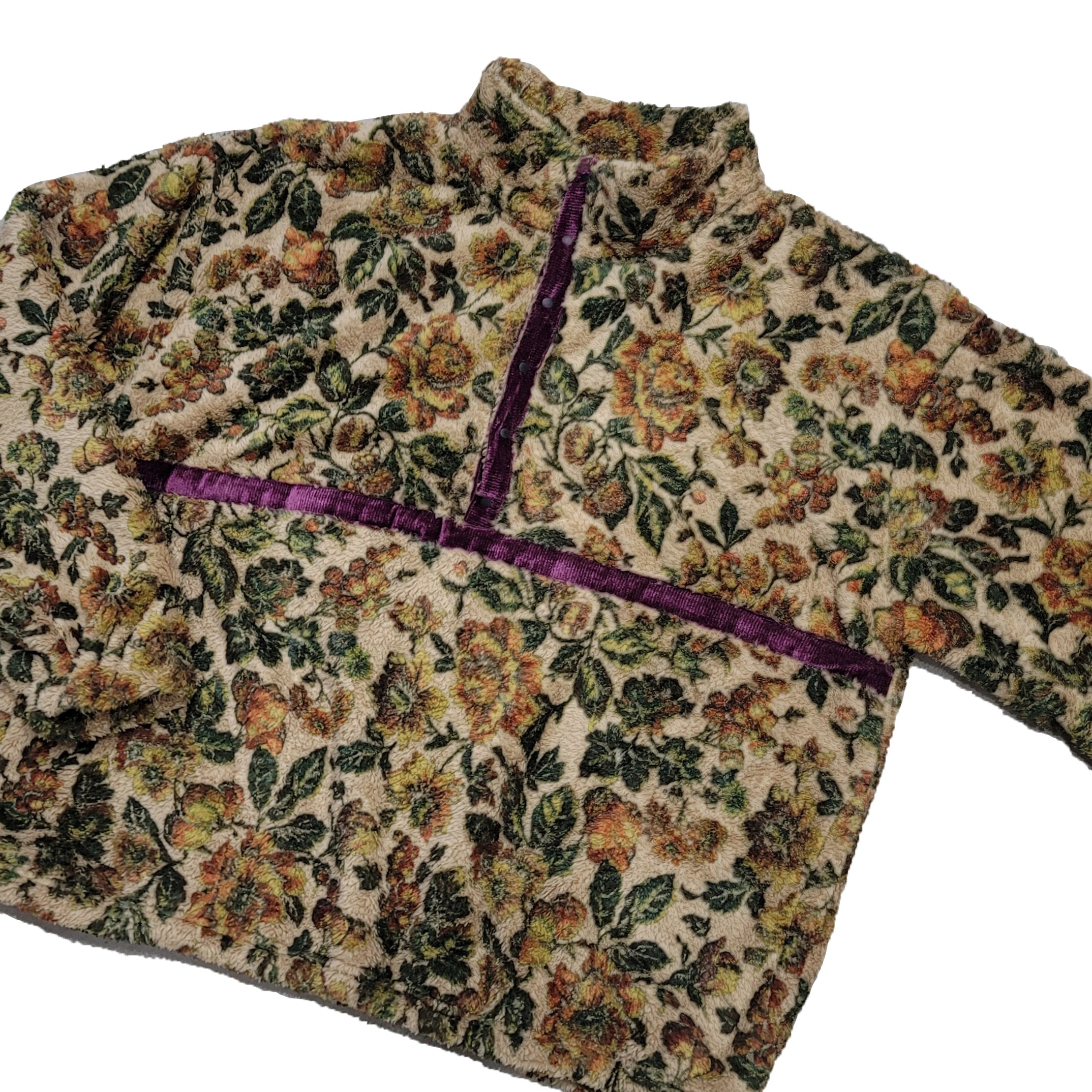 FLOWER FLEECE P.O | Color_Beige | No_voo-1246_beige【VOO_ヴォー】