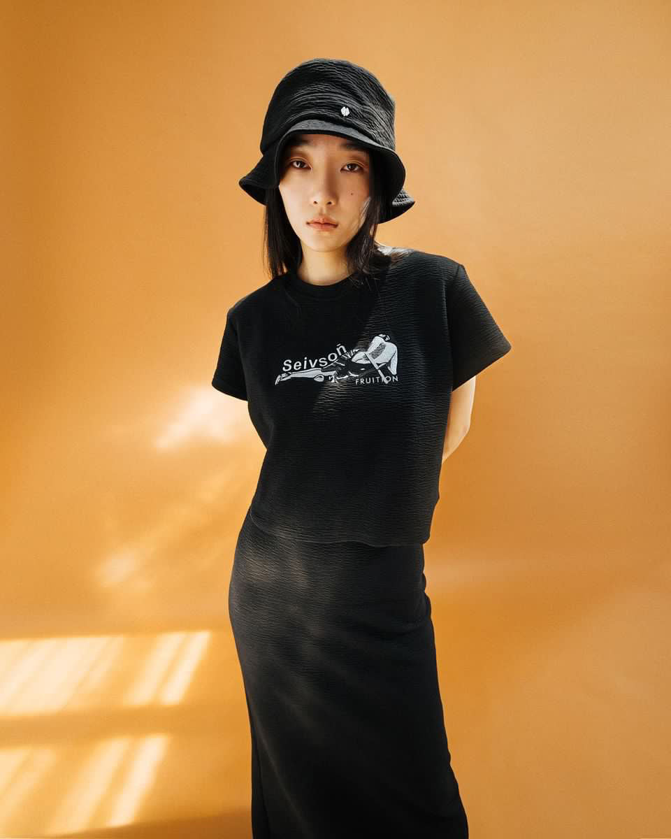 No:Seivson tee | Name:Seivson x FRUITION "Hand Embroidered Goddess of Harvest Demeter T-SHIRT" Black【SEIVSON_セイブソン】