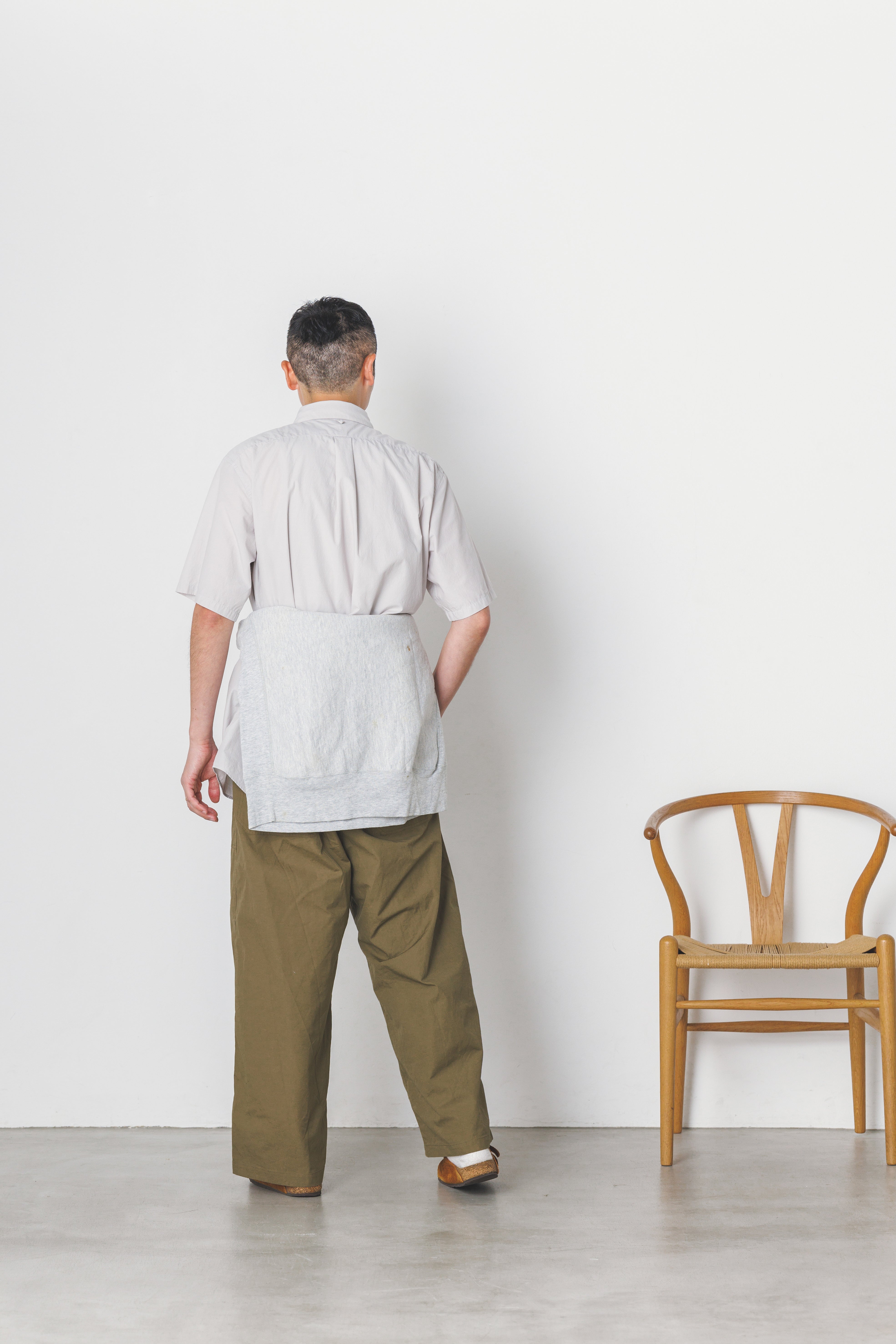 RGS-03_Gray | REGULAR COLLAR S/S SHIRT-NATURAL WASHER | Color:Gray【CATTA SHIRTS_カッタ シャツ】