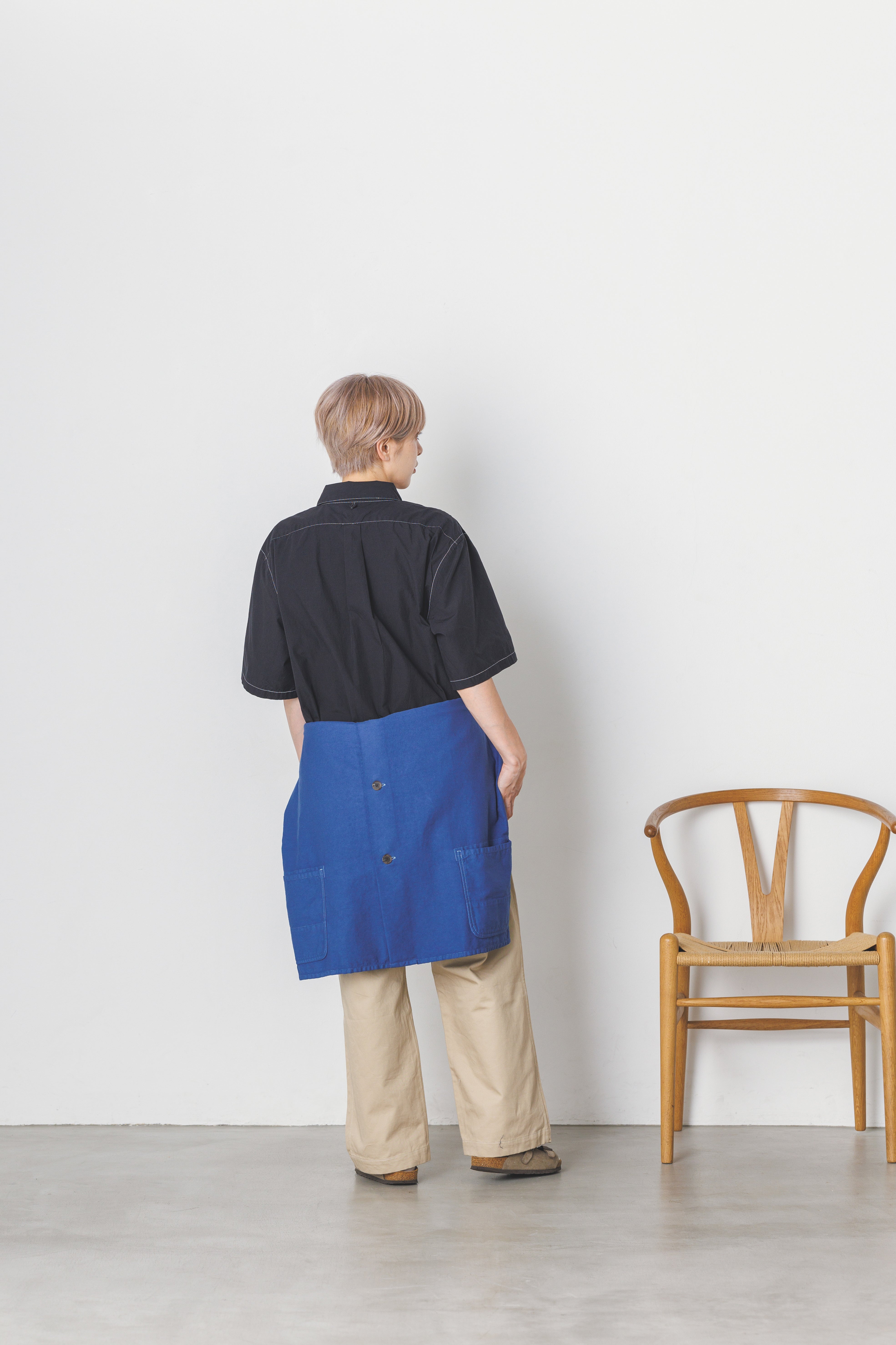 RGS-03_Black | REGULAR COLLAR S/S SHIRT-NATURAL WASHER | Color:Black【CATTA SHIRTS_カッタ シャツ】