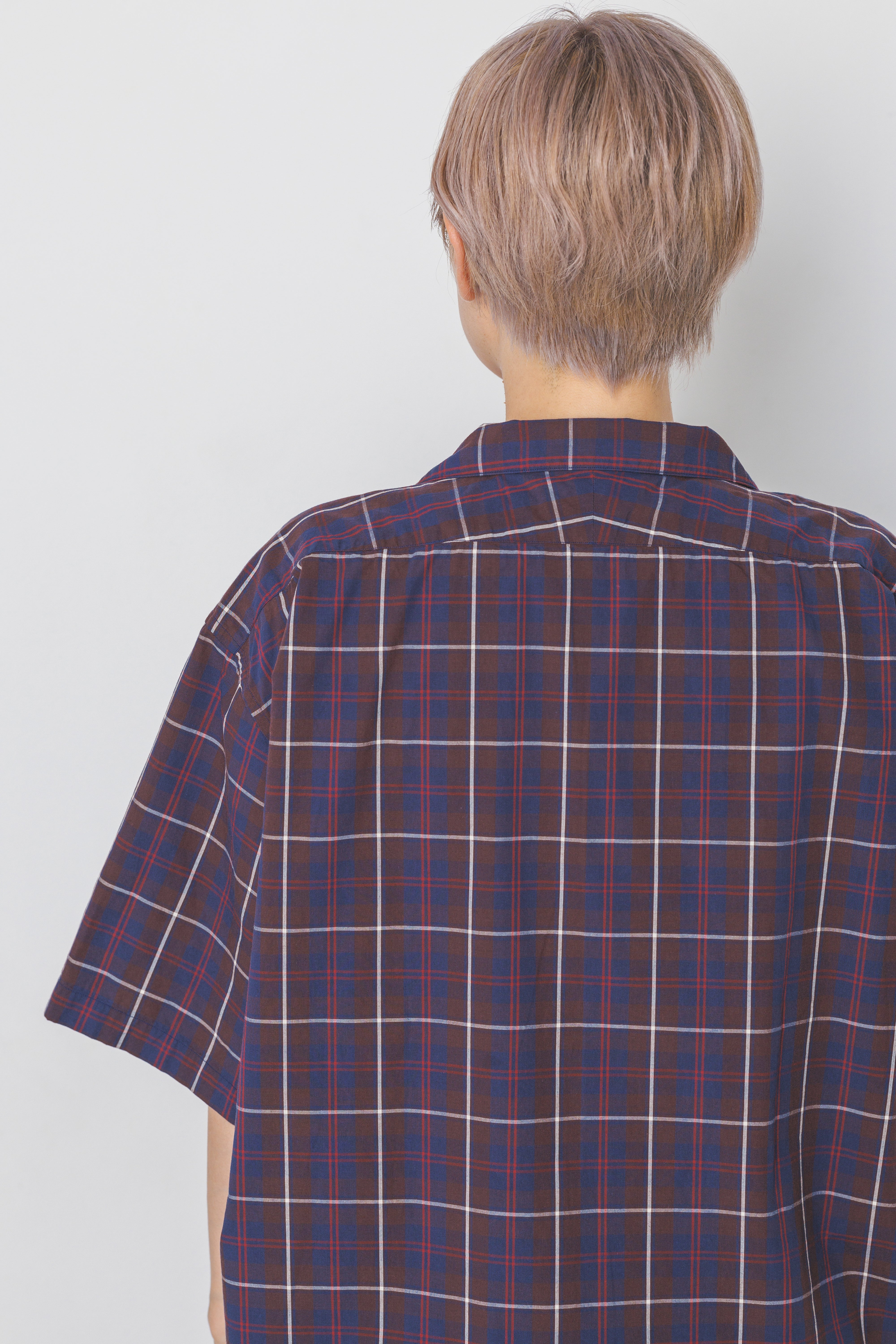 OP-05_Brown | OPEN COLLAR SHIRT-BRITISH CHECK | Color:Brown【CATTA SHIRTS_カッタ シャツ】