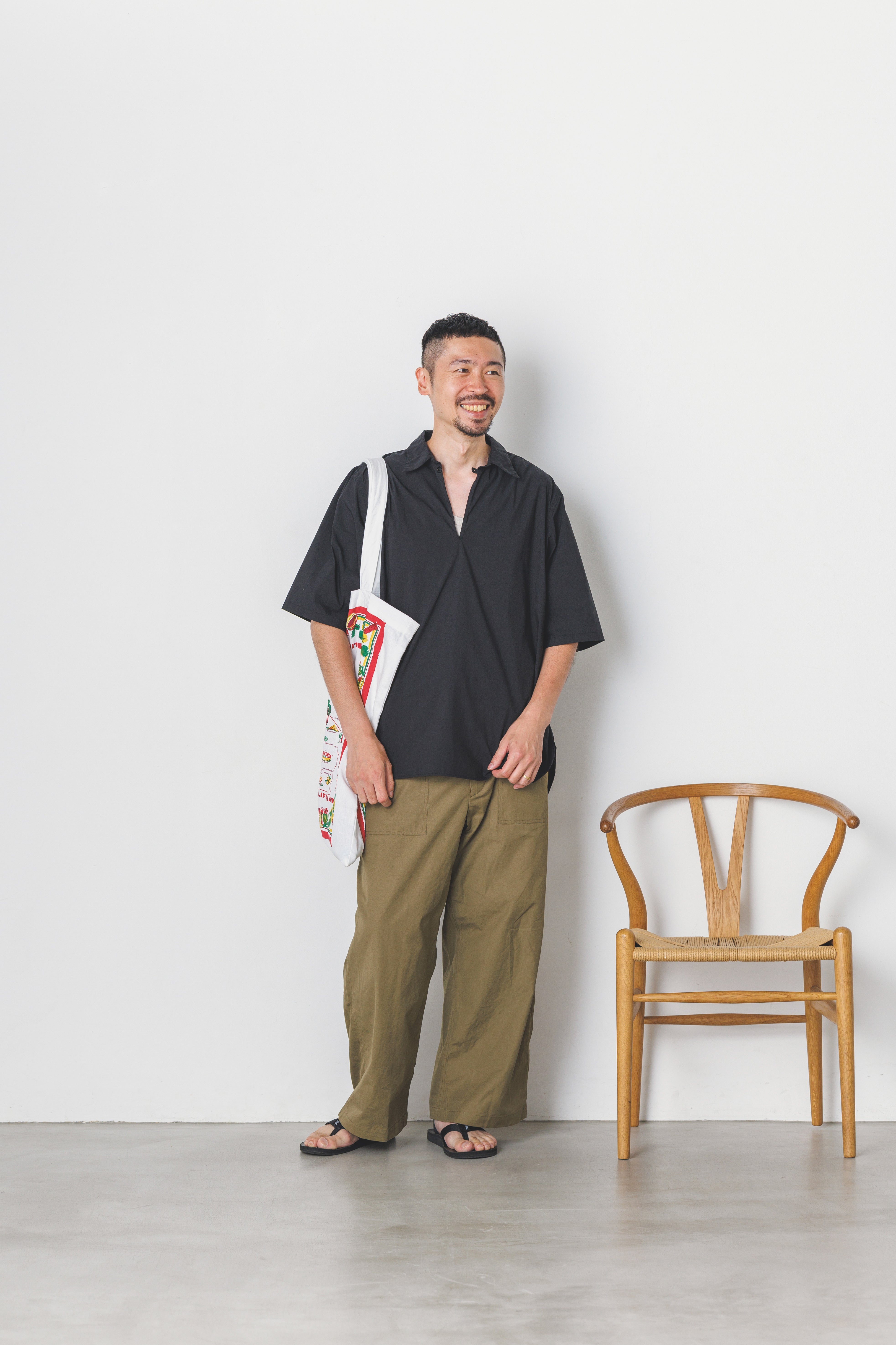 RGS-04_Black | SKIPPER SHIRT-TYPEWRITER | Color:Black【CATTA SHIRTS_カッタ シャツ】