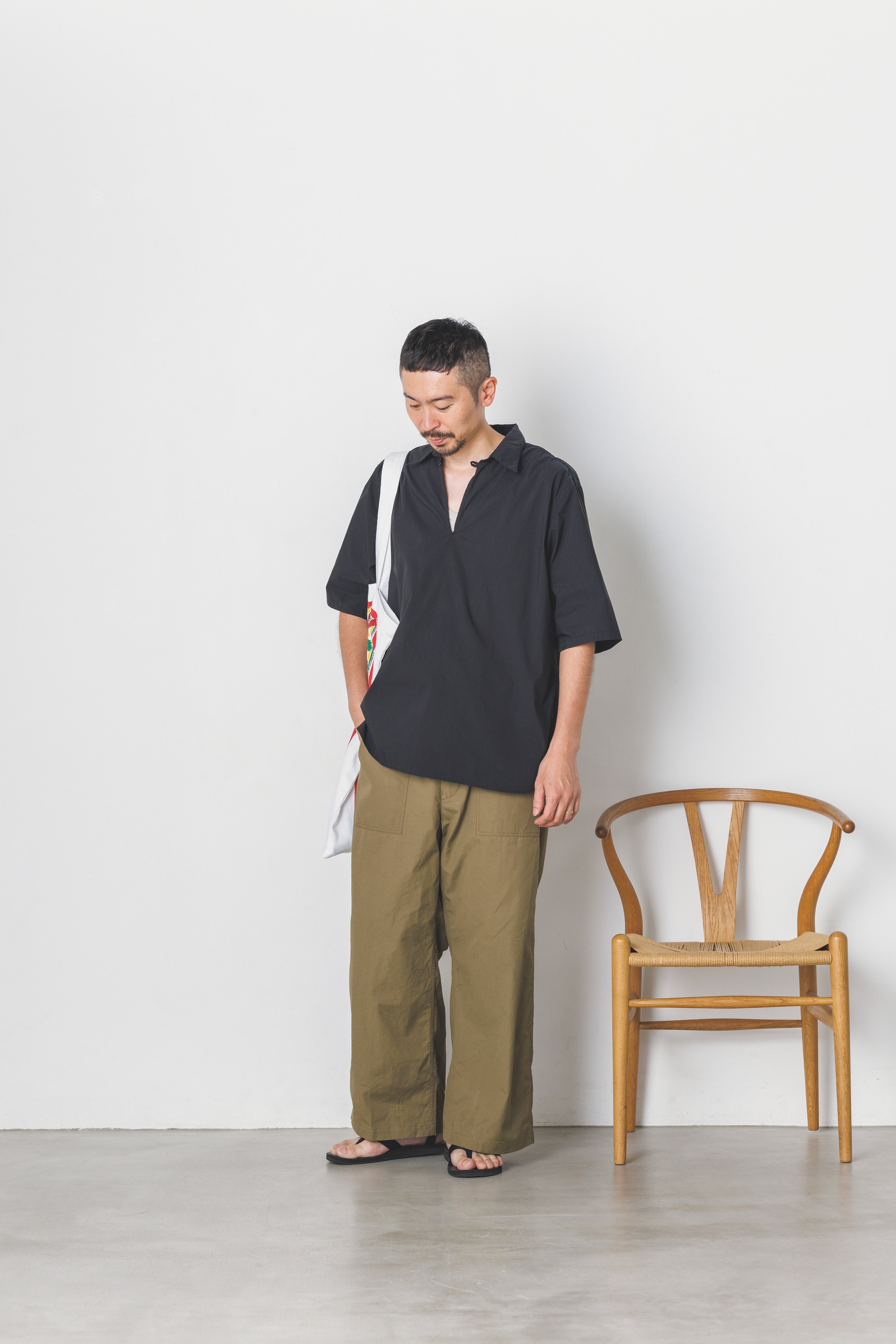 RGS-04_Black | SKIPPER SHIRT-TYPEWRITER | Color:Black【CATTA SHIRTS_カッタ シャツ】