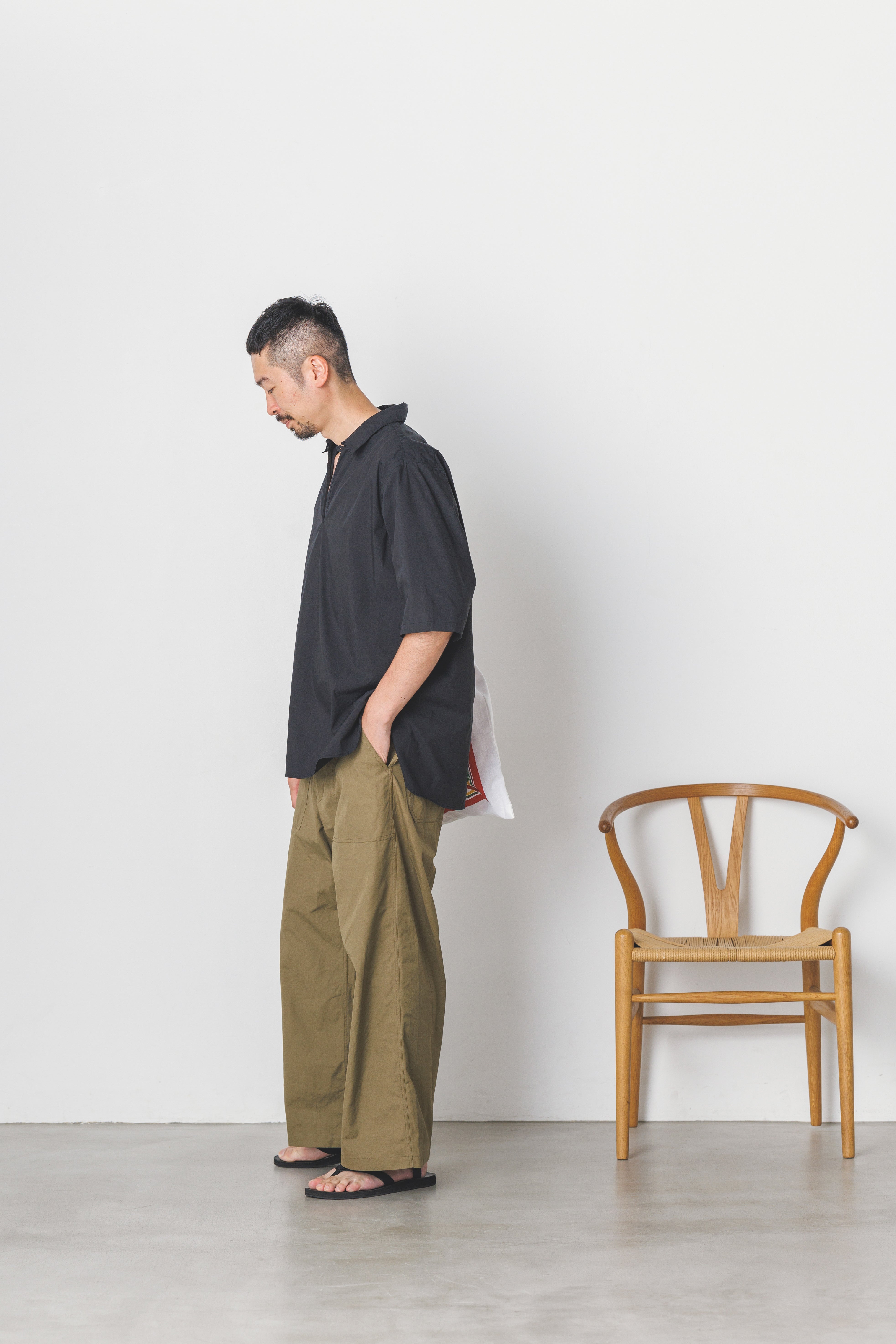 RGS-04_Black | SKIPPER SHIRT-TYPEWRITER | Color:Black【CATTA SHIRTS_カッタ シャツ】