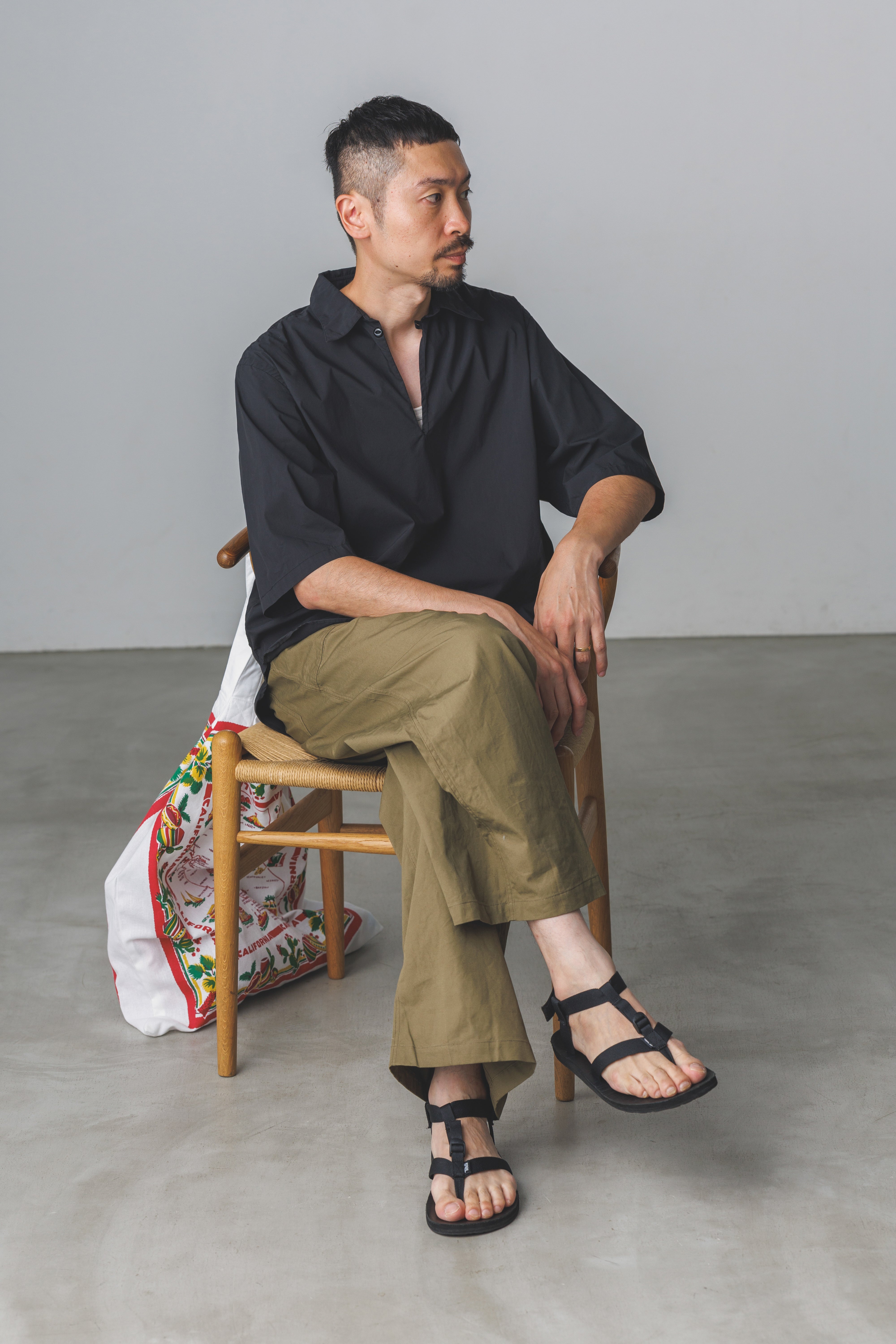 RGS-04_Black | SKIPPER SHIRT-TYPEWRITER | Color:Black【CATTA SHIRTS_カッタ シャツ】