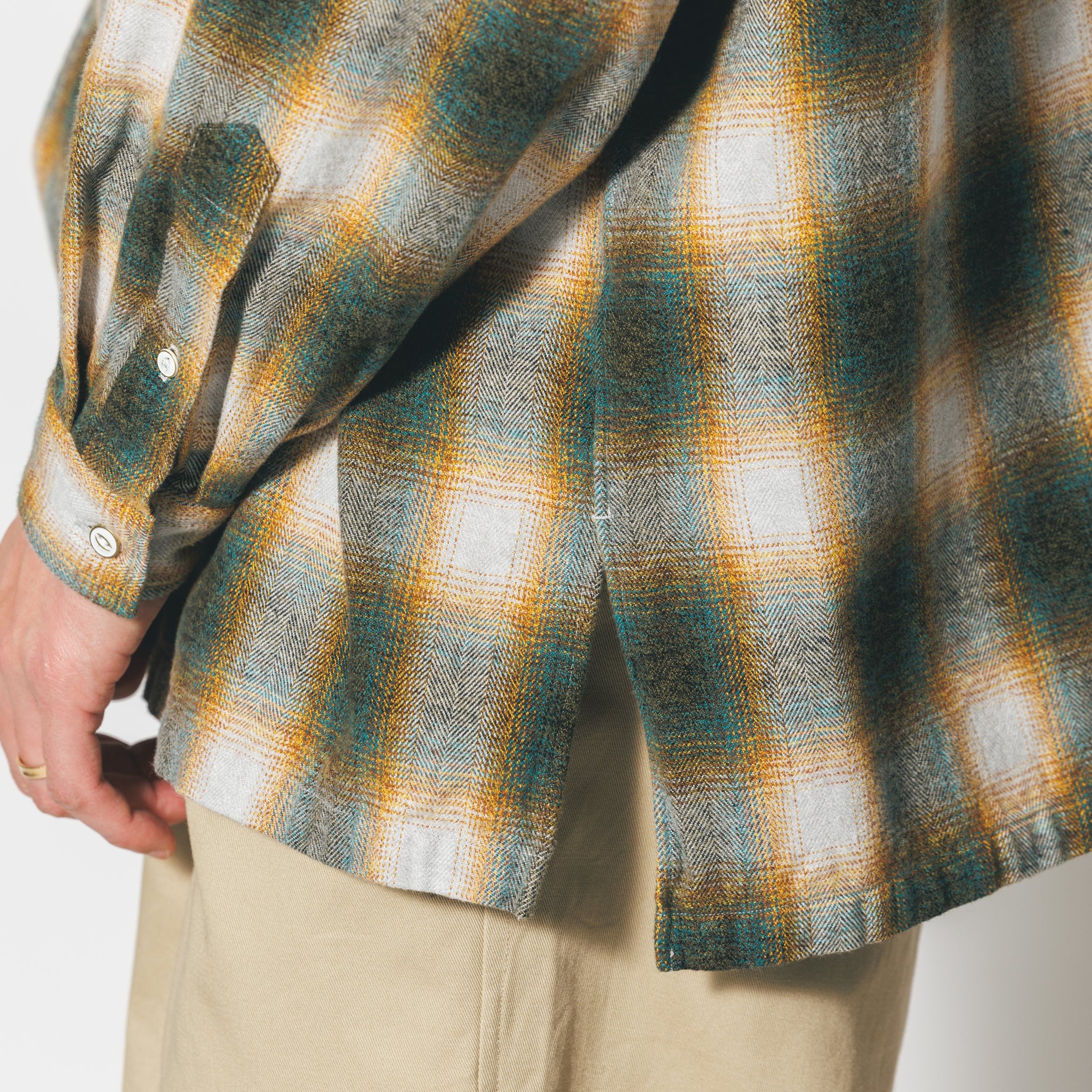 W POCKET SHIRT-OMBRE CHECK | Color_Green | No_wp-03_green【CATTA_カッタ】