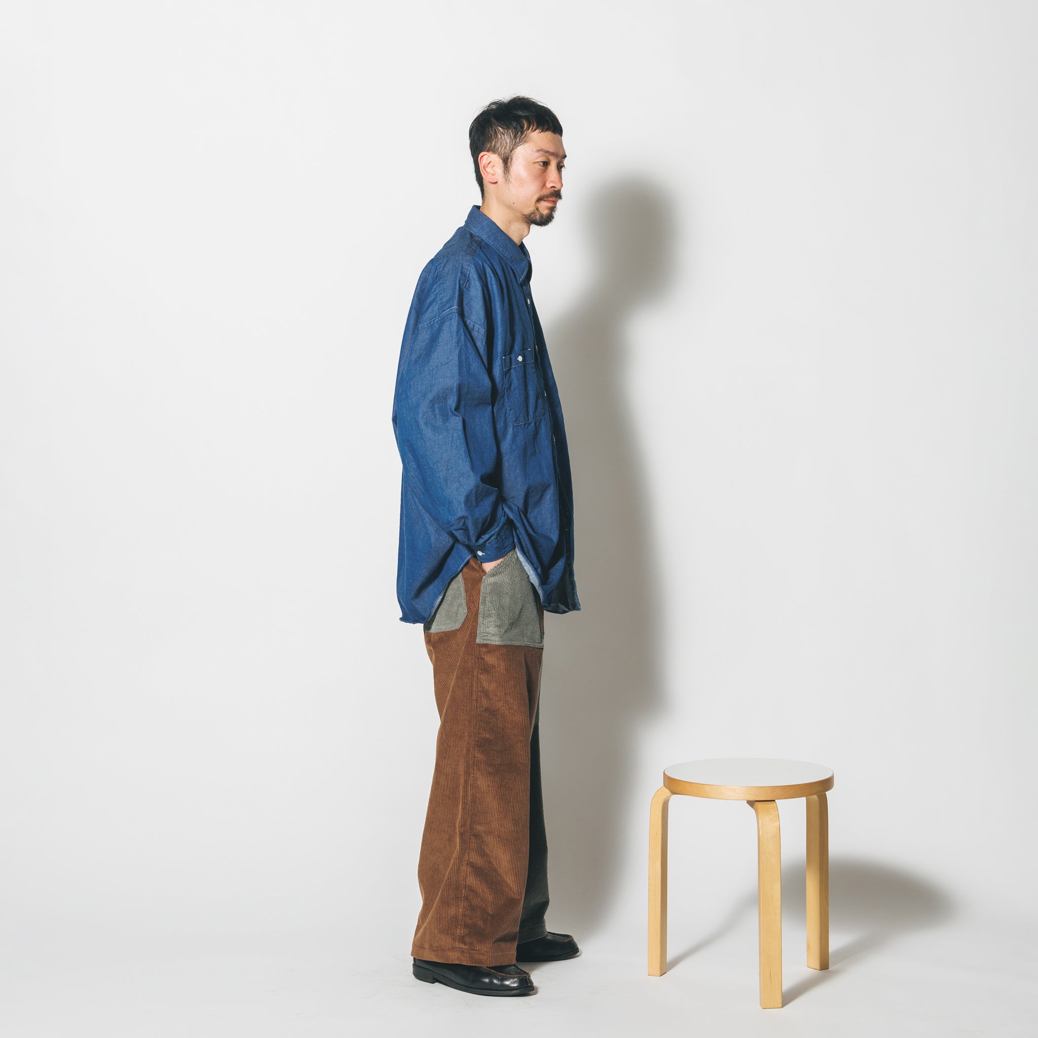 REGULAR WIDE W POCKET SHIRT-DENIM | Color_Navy | No_rgw-01wp_navy【CATTA_カッタ】
