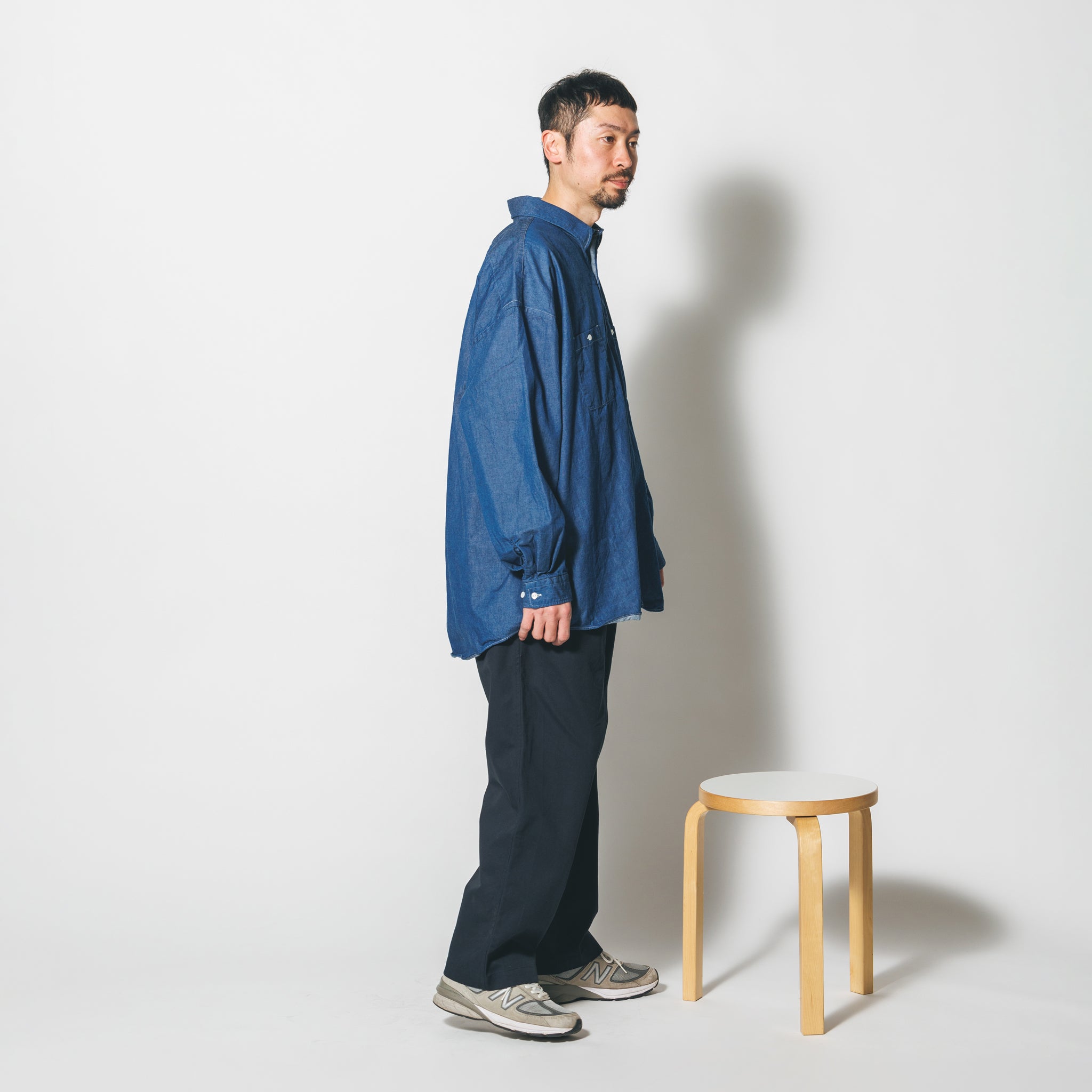 REGULAR WIDE W POCKET SHIRT-DENIM | Color_Navy | No_rgw-01wp_navy【CATTA_カッタ】【入荷予定アイテム・入荷連絡可能】