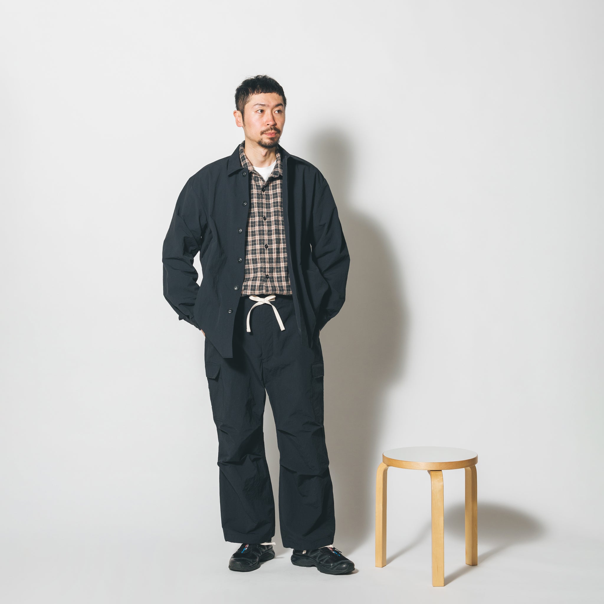 SHIRT COAT-SNOW NOISE TAFFETA | Color_Black | No_shco-02_black【CATTA_カッタ】