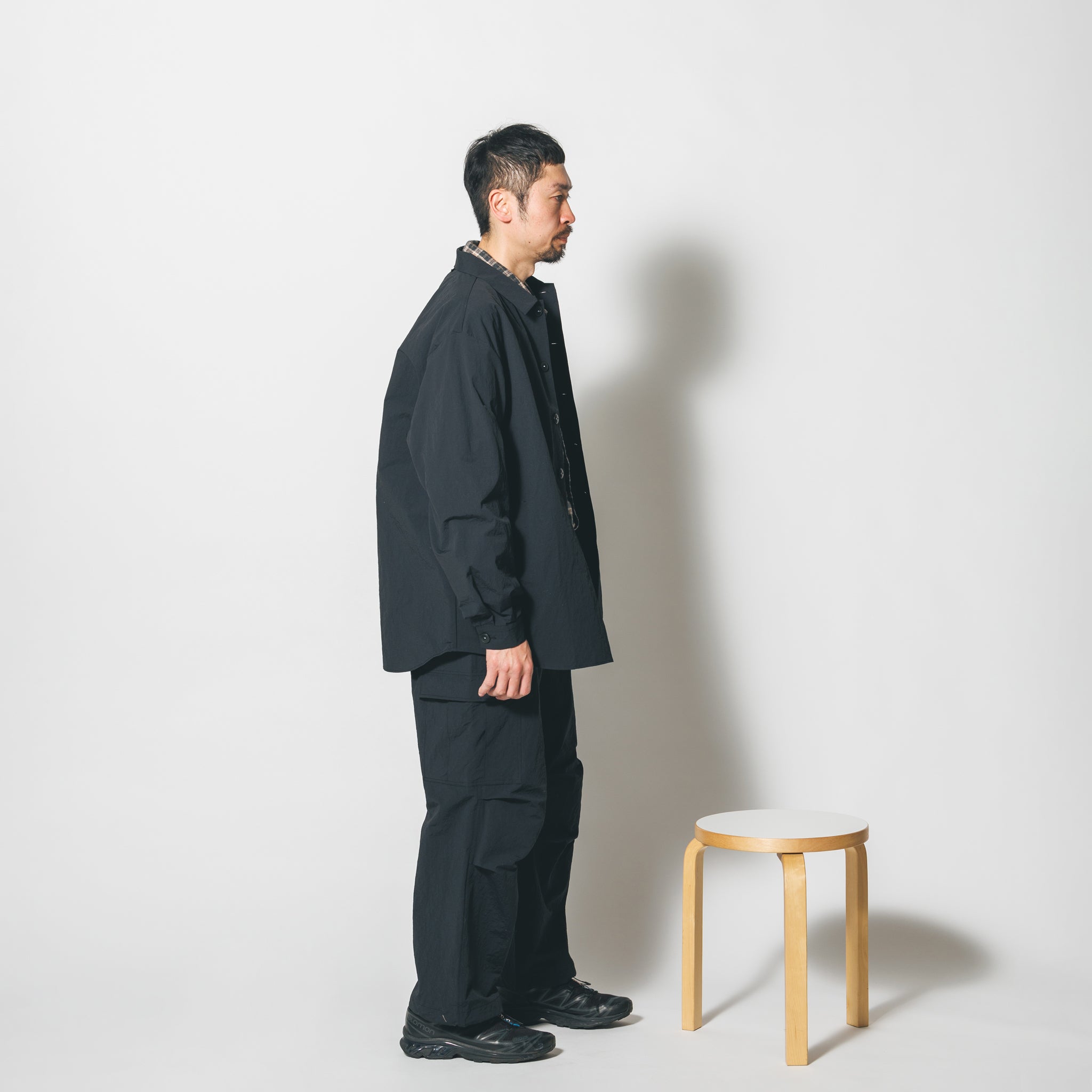 SHIRT COAT-SNOW NOISE TAFFETA | Color_Black | No_shco-02_black【CATTA_カッタ】