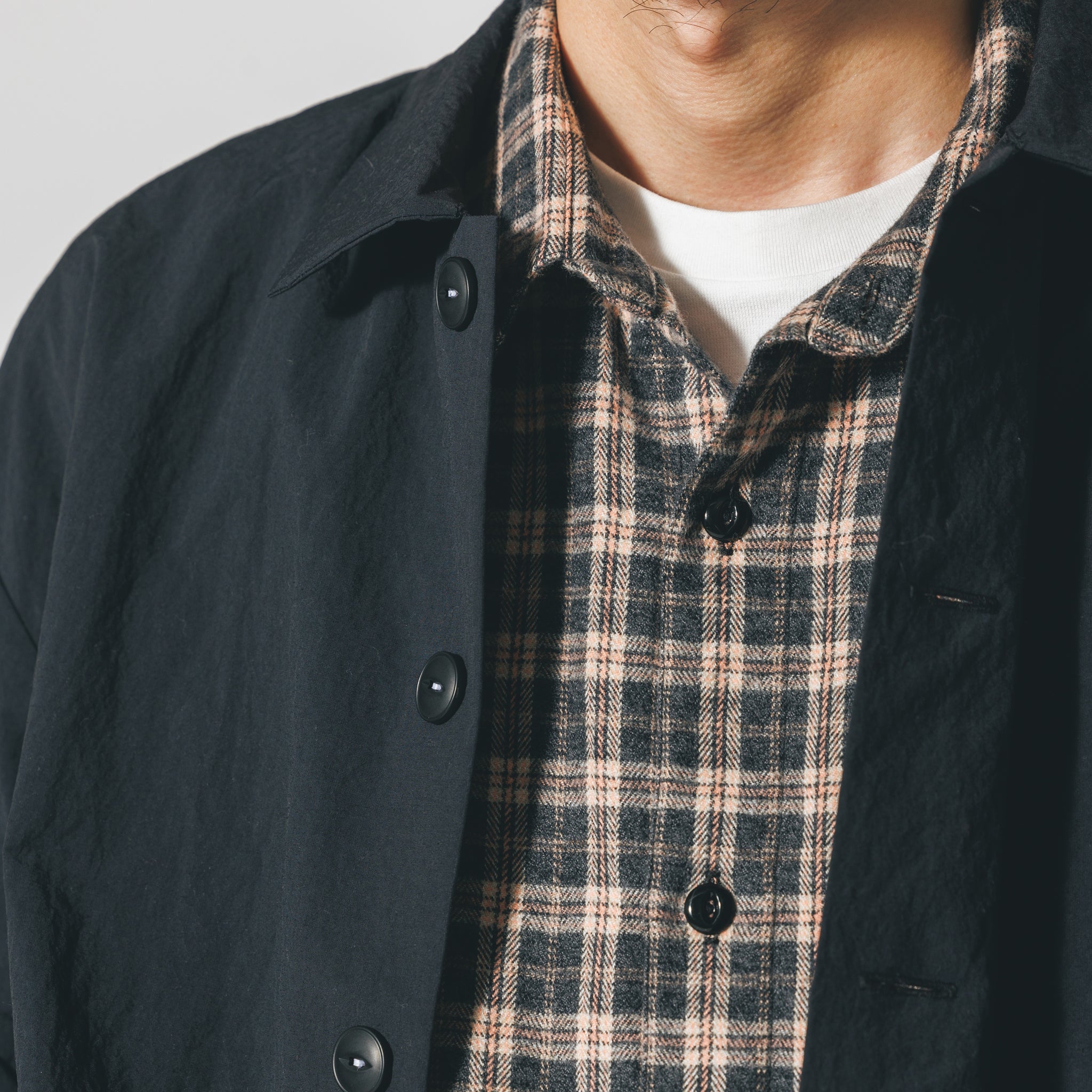 SHIRT COAT-SNOW NOISE TAFFETA | Color_Black | No_shco-02_black【CATTA_カッタ】