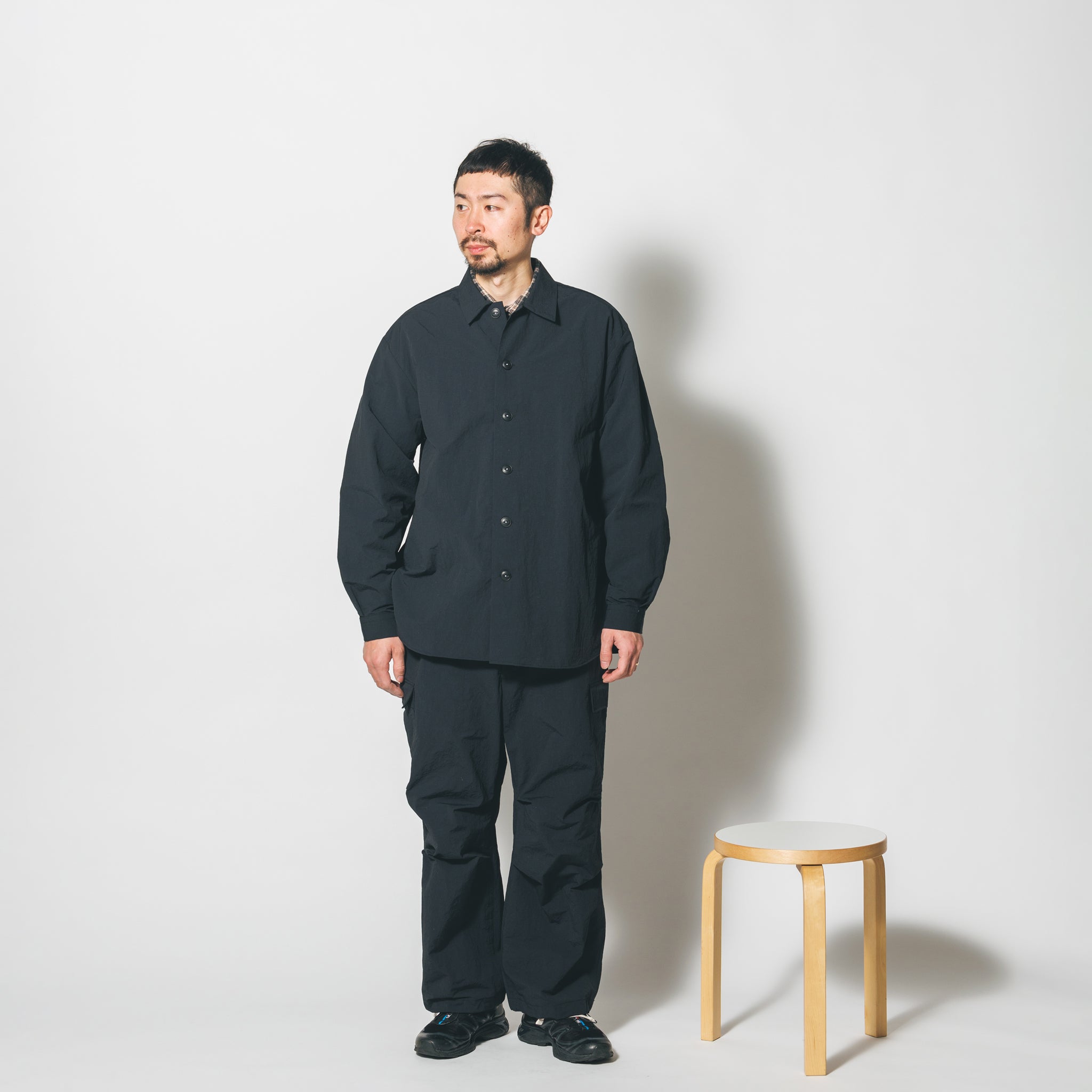 SHIRT COAT-SNOW NOISE TAFFETA | Color_Black | No_shco-02_black【CATTA_カッタ】