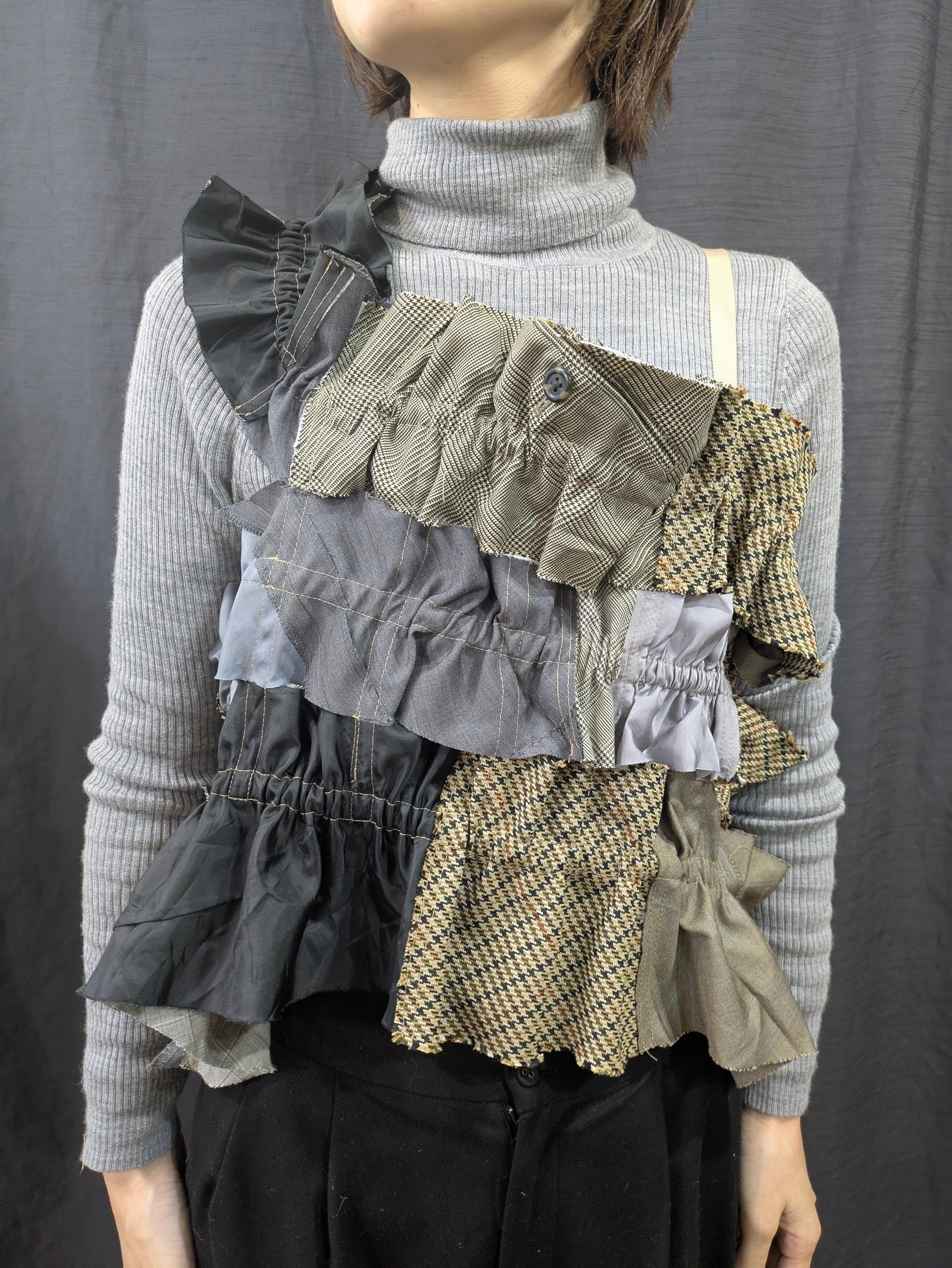 AT-283 | スーツパッチフリルキャミ | Color:Gray_10 | Size-Free【REHERSALL_リハーズオール】