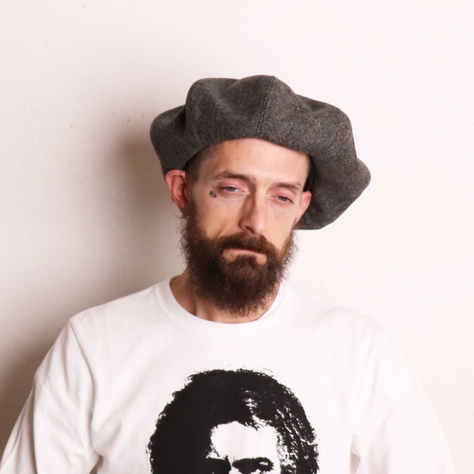 8 PANELS BIG BERET | Color_Black/Herringbone Grey | No_25-3-HT8BB01【ORIGINAL JOHN_オリジナルジョン】