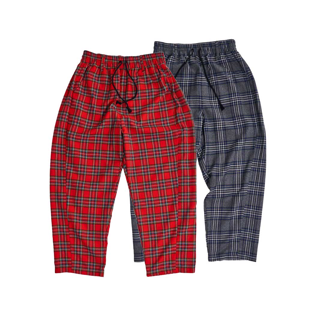 Tartan check EZ Pants – Red/Gray | Size:Free | EFFECTEN