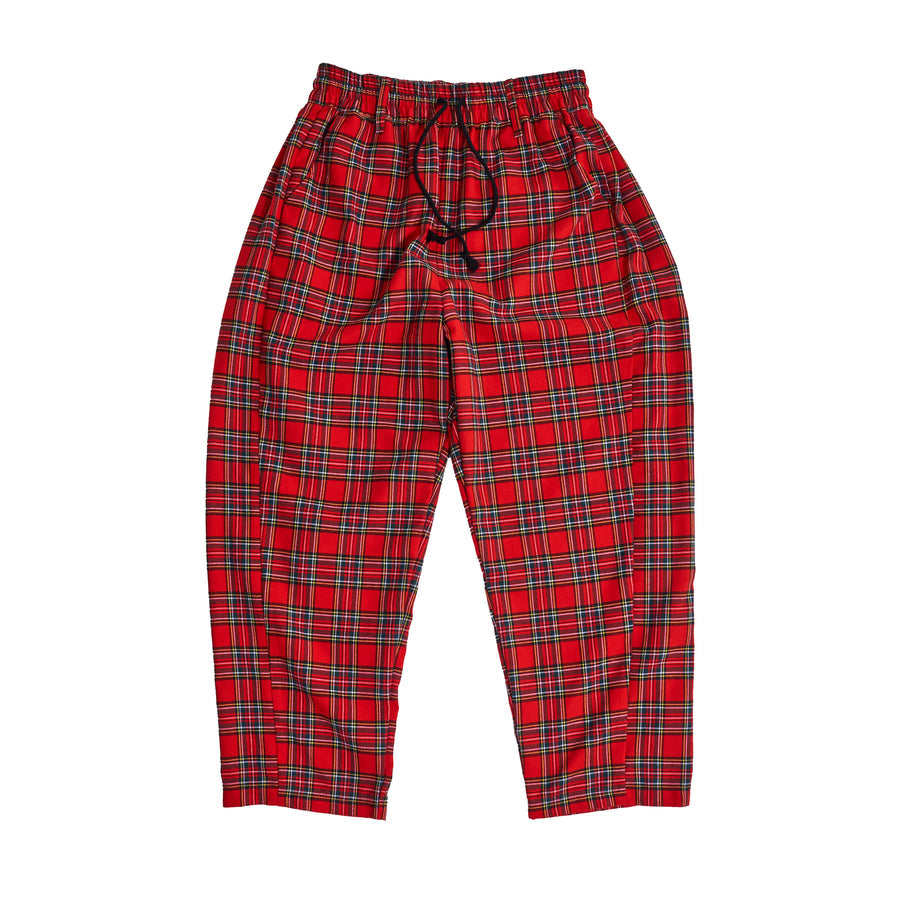 Tartan check EZ Pants – Red/Gray | Size:Free | EFFECTEN