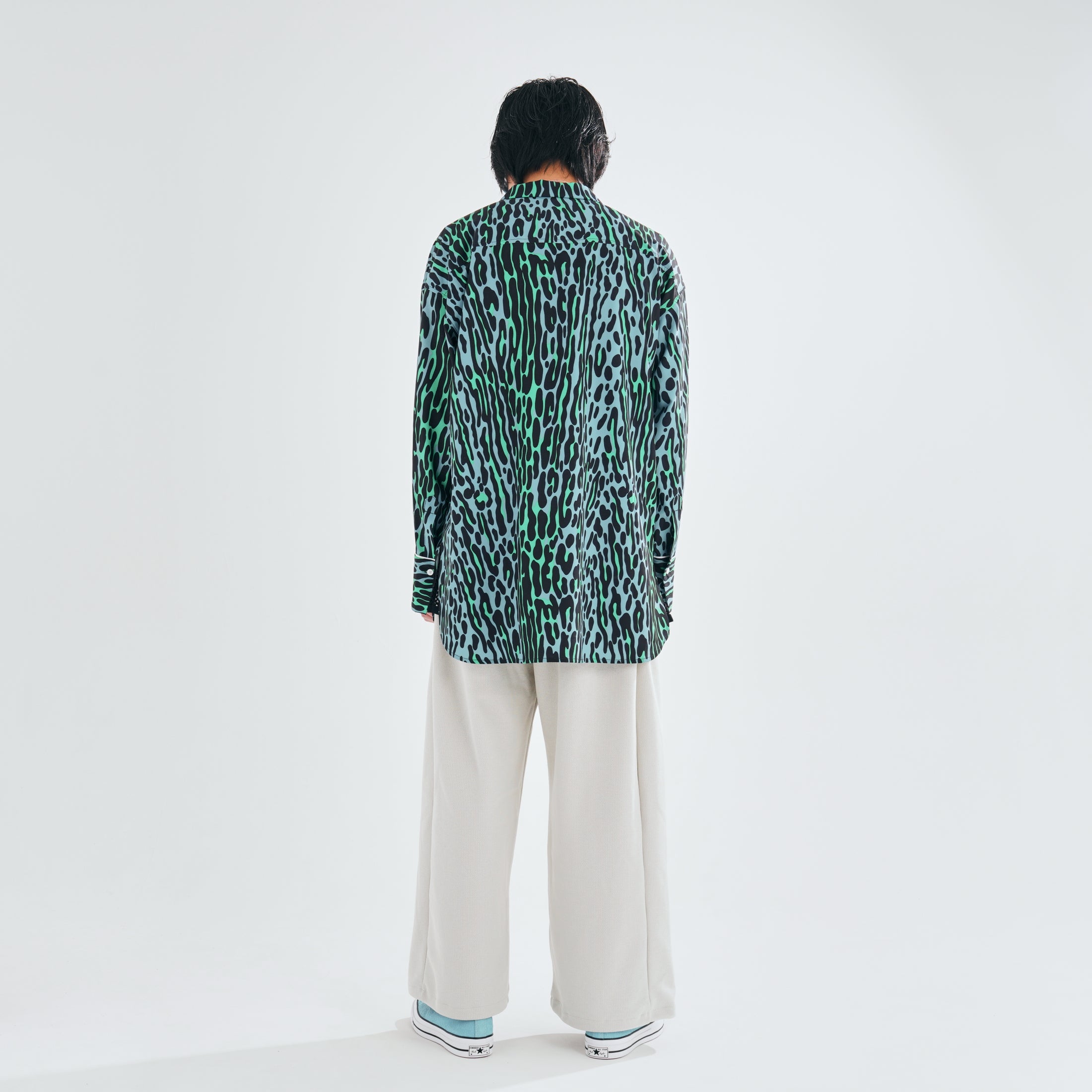 efdbdg-01_Blue Green | Leopard Piping Shirts | Color:Blue Green【EFFECTEN_エフェクテン】