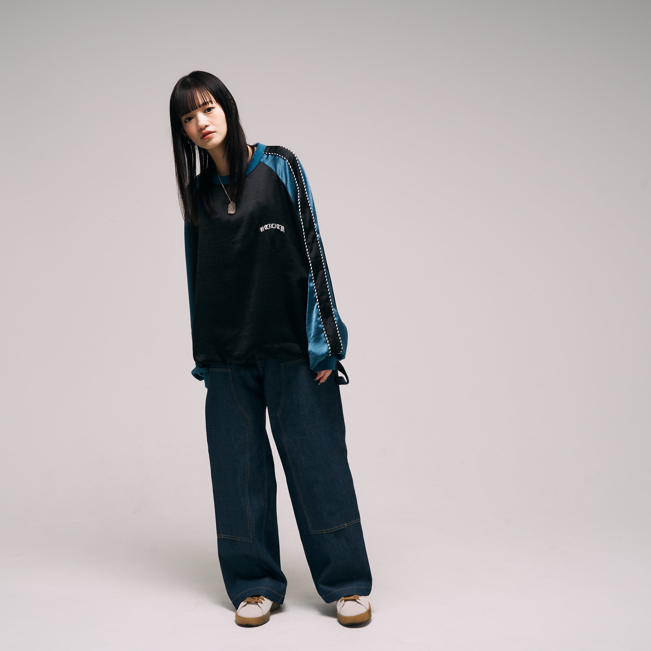 efmm-26_Black × Bluegreen | Souvenir Pullover | Color:Black × Bluegreen【EFFECTEN_エフェクテン】【archive】