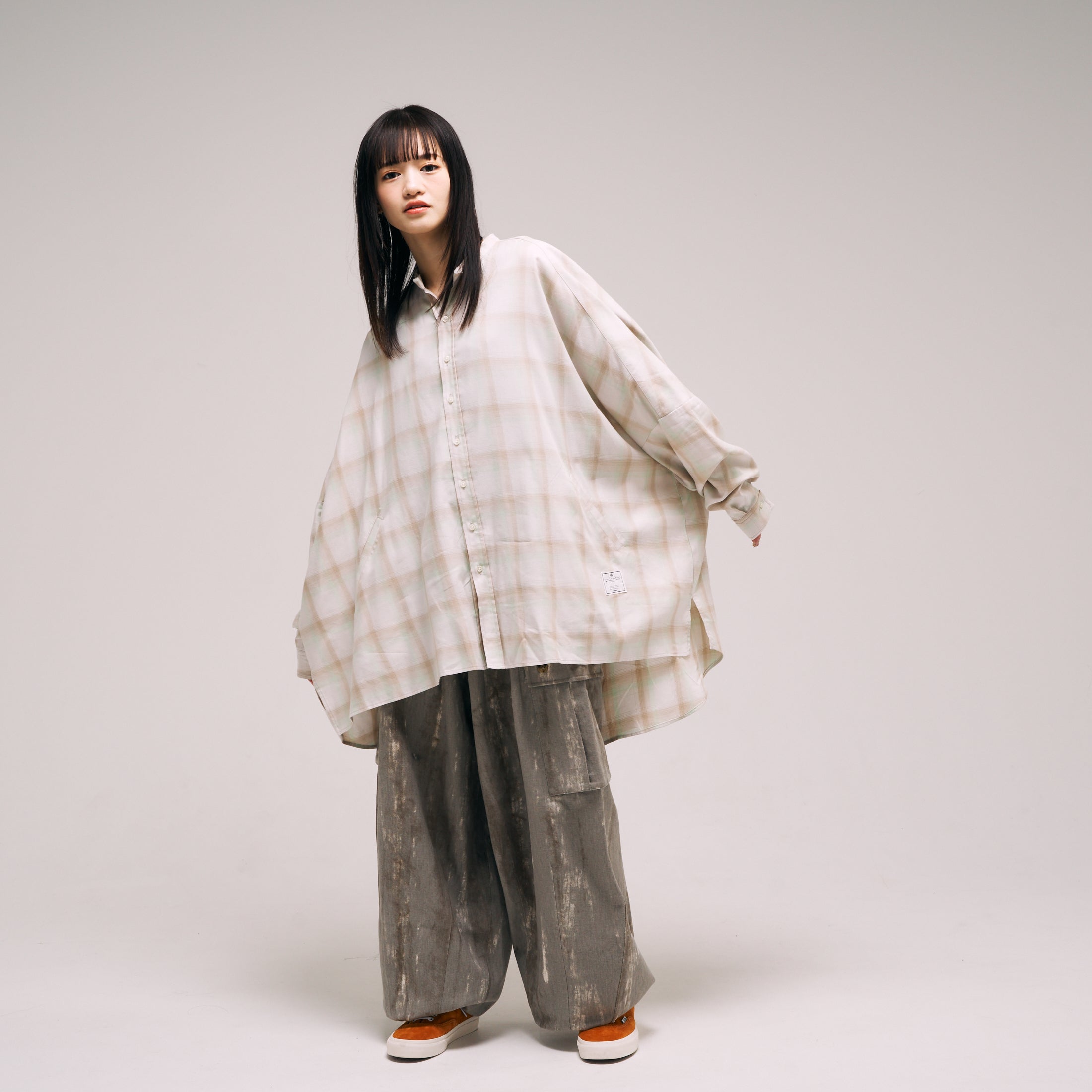 efmm-03_Gray Mix | Twill Balloon Wide Cargo Pants | Color:Gray Mix【EFFECTEN_エフェクテン】