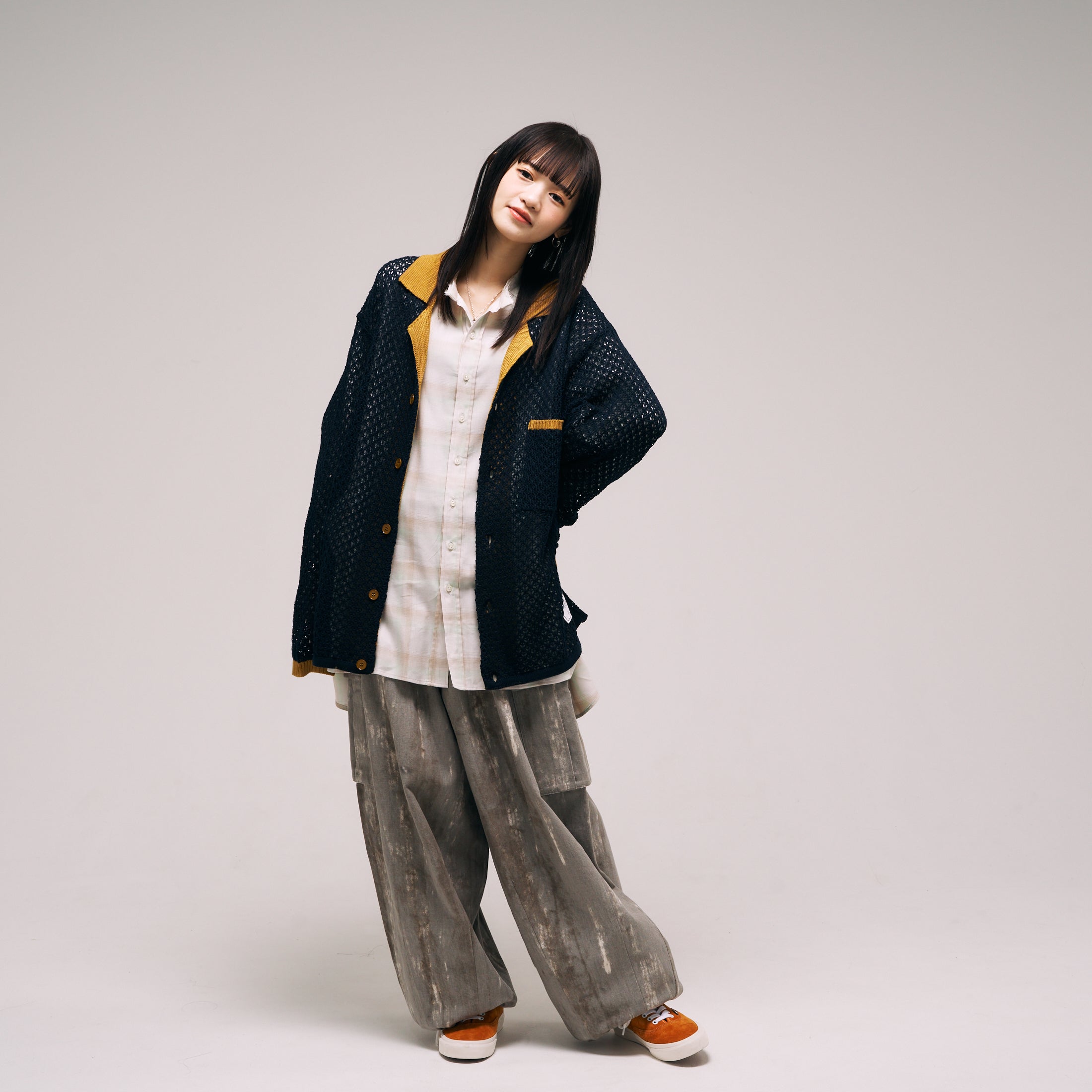 efmm-17_Blacknavy | Net Knit Shirts | Color:Blacknavy【EFFECTEN_エフェクテン】【archive】