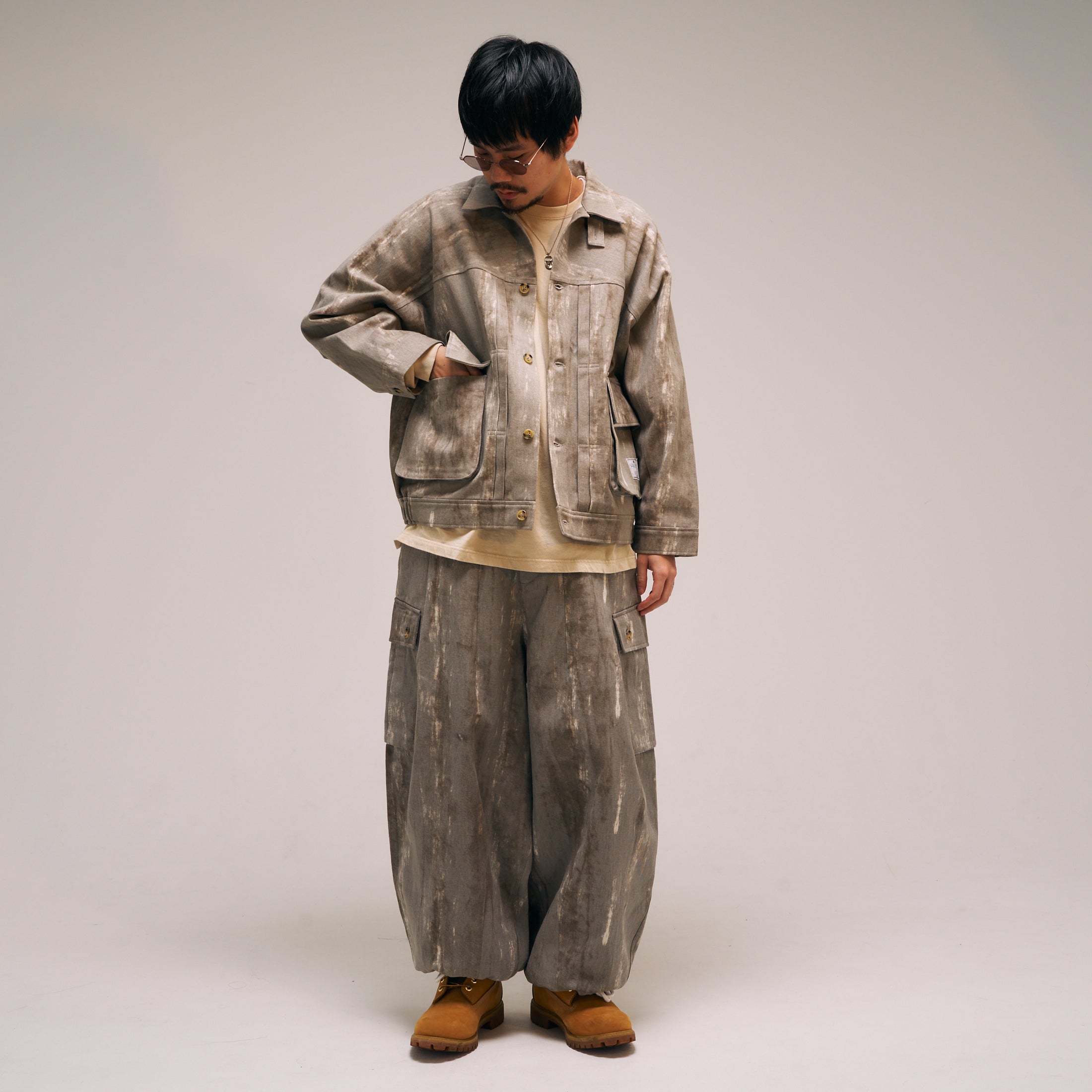 efmm-03_Gray Mix | Twill Balloon Wide Cargo Pants | Color:Gray Mix【EFFECTEN_エフェクテン】