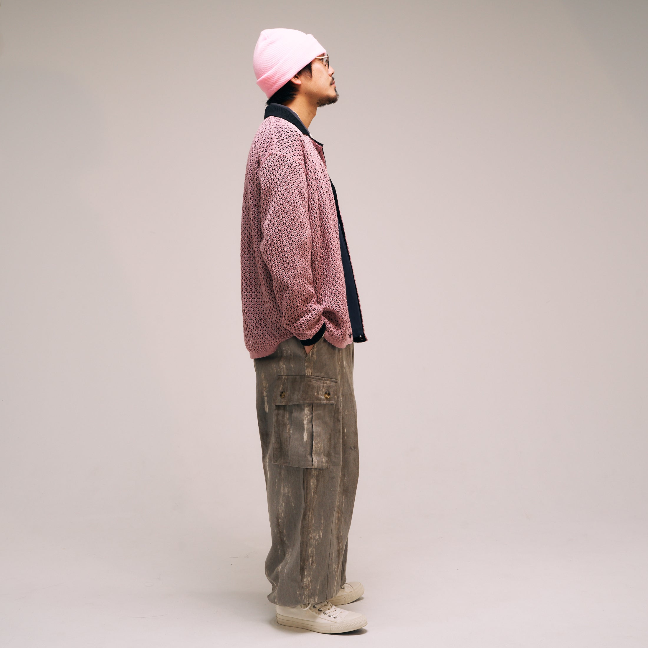 efmm-17_Flamingo | Net Knit Shirts | Color:Flamingo【EFFECTEN_エフェクテン】【archive】