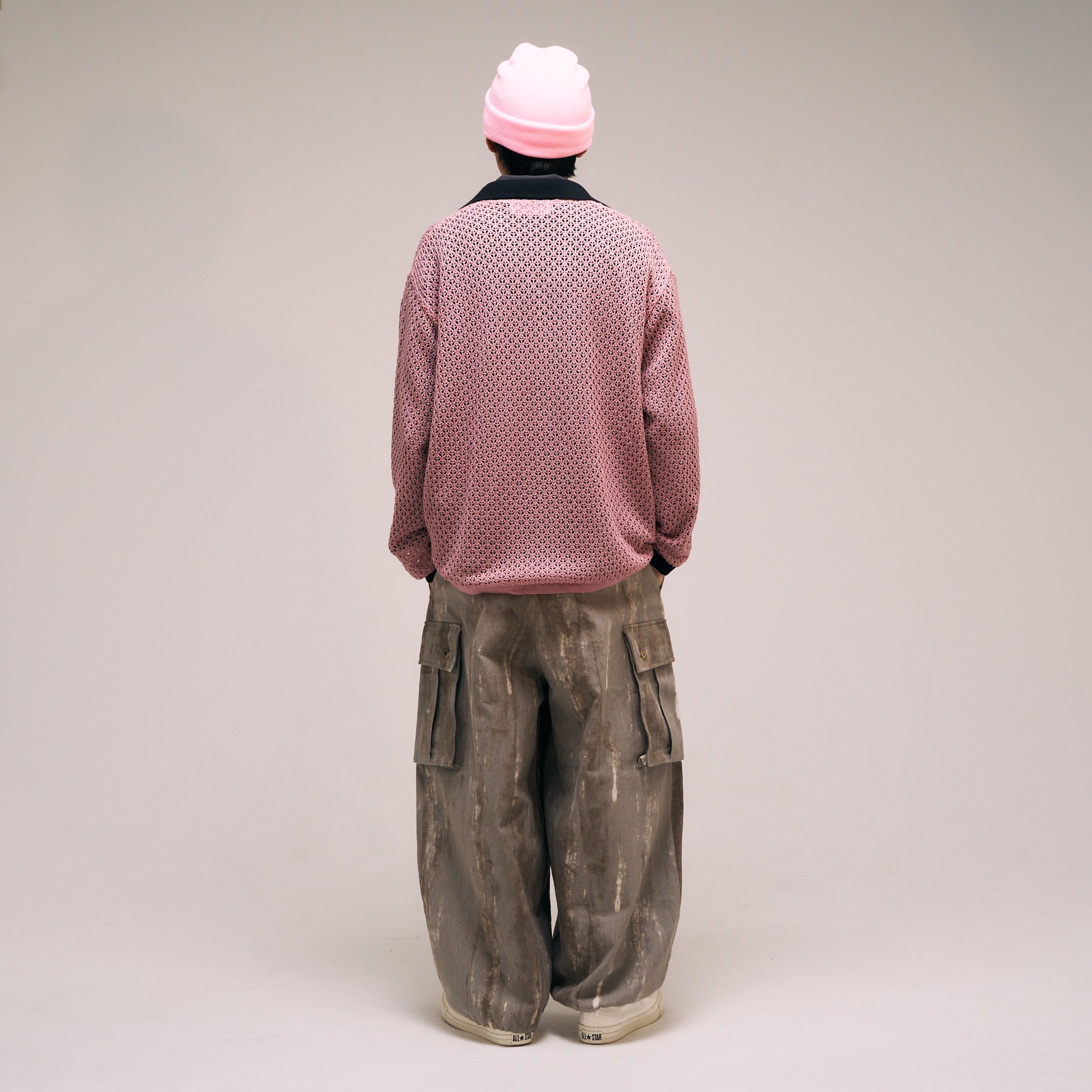 efmm-17_Flamingo | Net Knit Shirts | Color:Flamingo【EFFECTEN_エフェクテン】【archive】