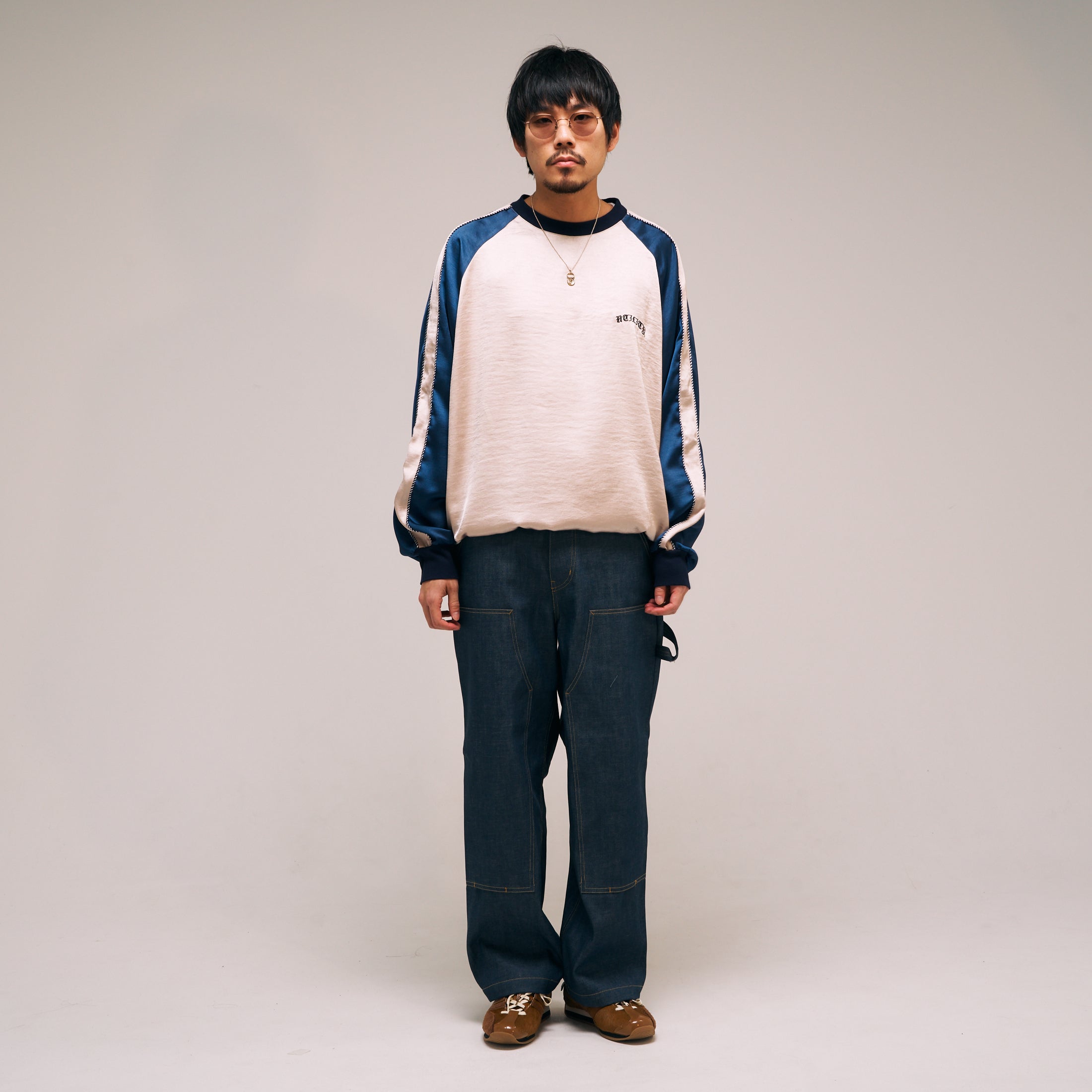efmm-26_Champagnegold × Navy | Souvenir Pullover | Color:Champagnegold × Navy【EFFECTEN_エフェクテン】【archive】
