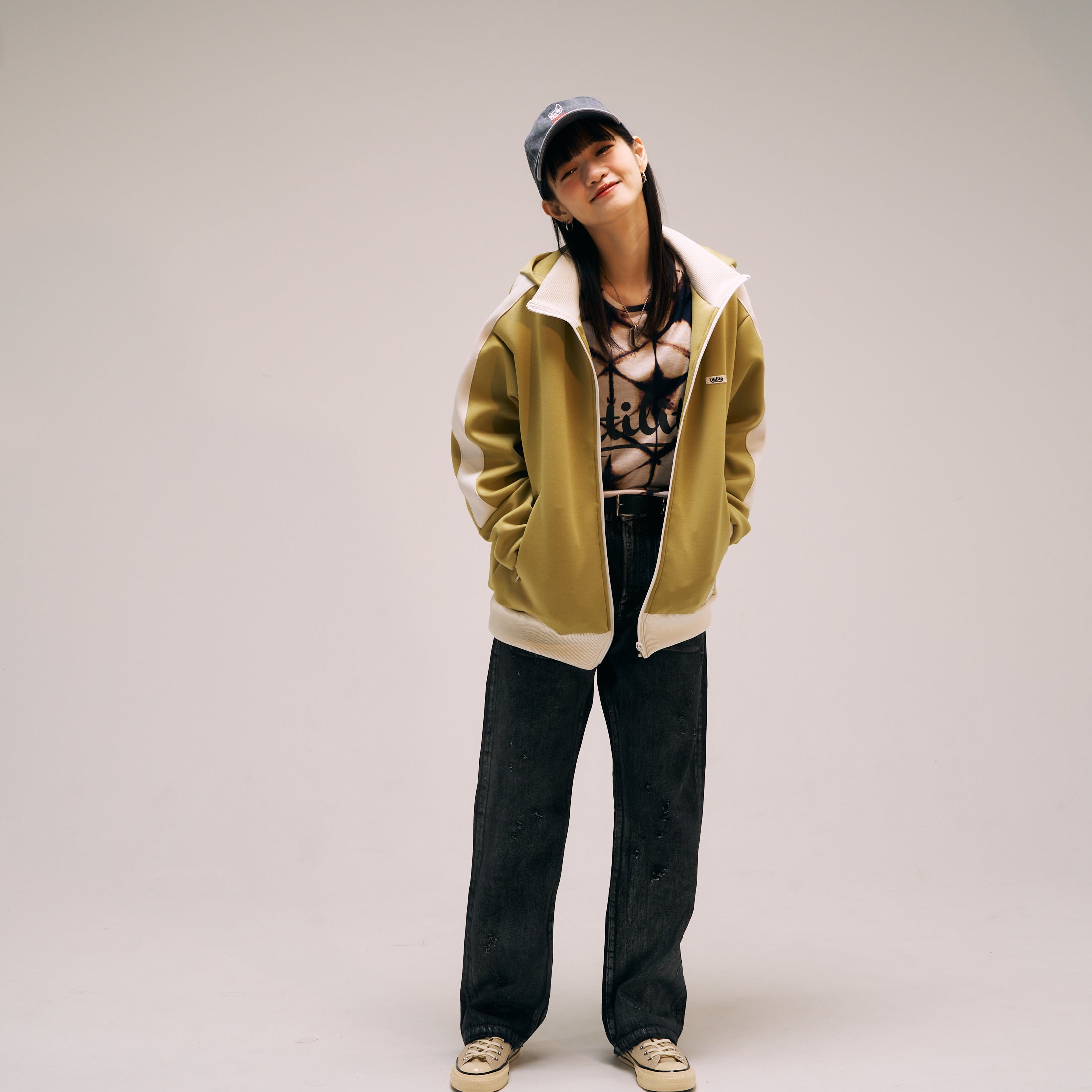efmm-15_Pistàcchio | High Neck Zip Hoodie | Color:Pistàcchio【EFFECTEN_エフェクテン】【archive】