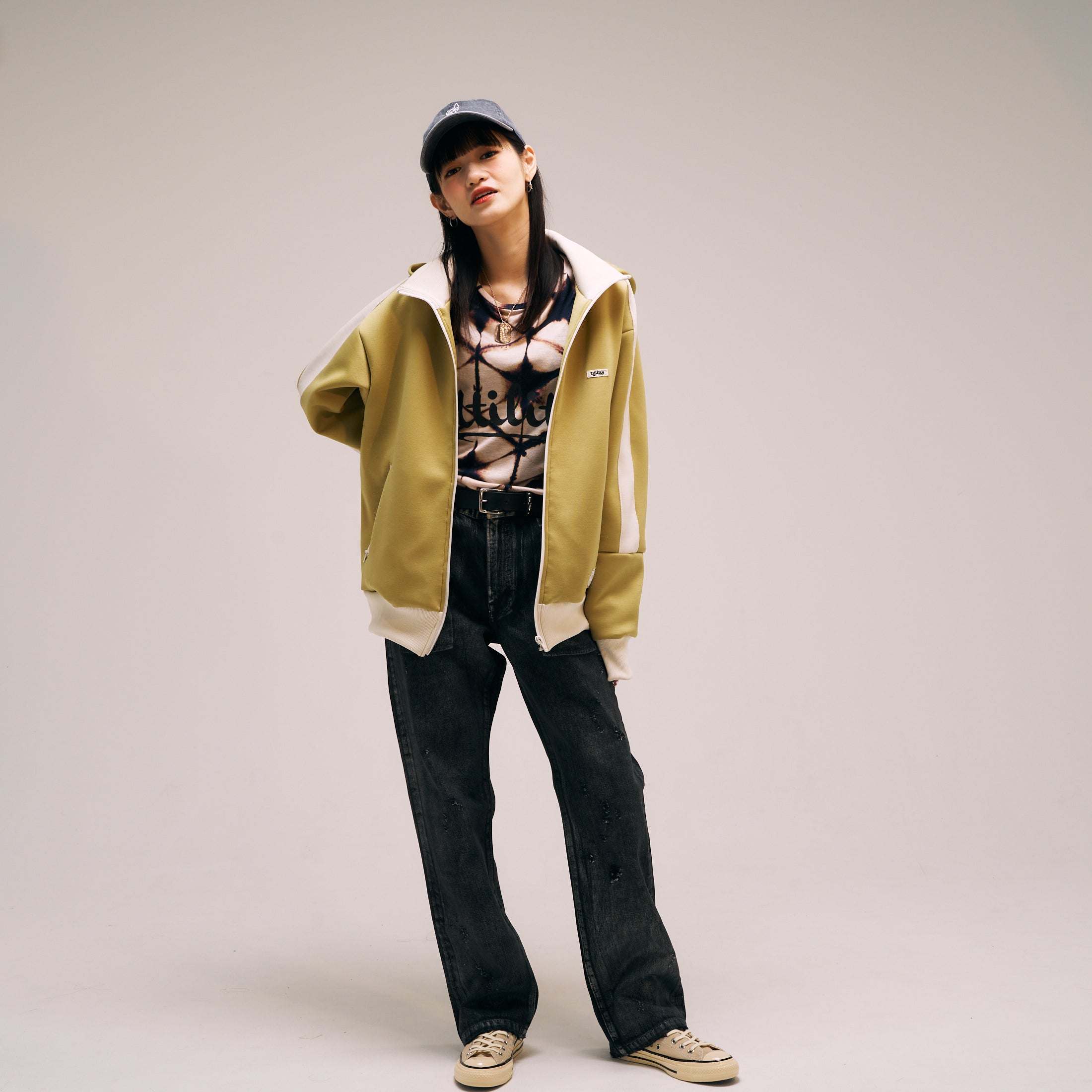 efmm-15_Pistàcchio | High Neck Zip Hoodie | Color:Pistàcchio【EFFECTEN_エフェクテン】【archive】