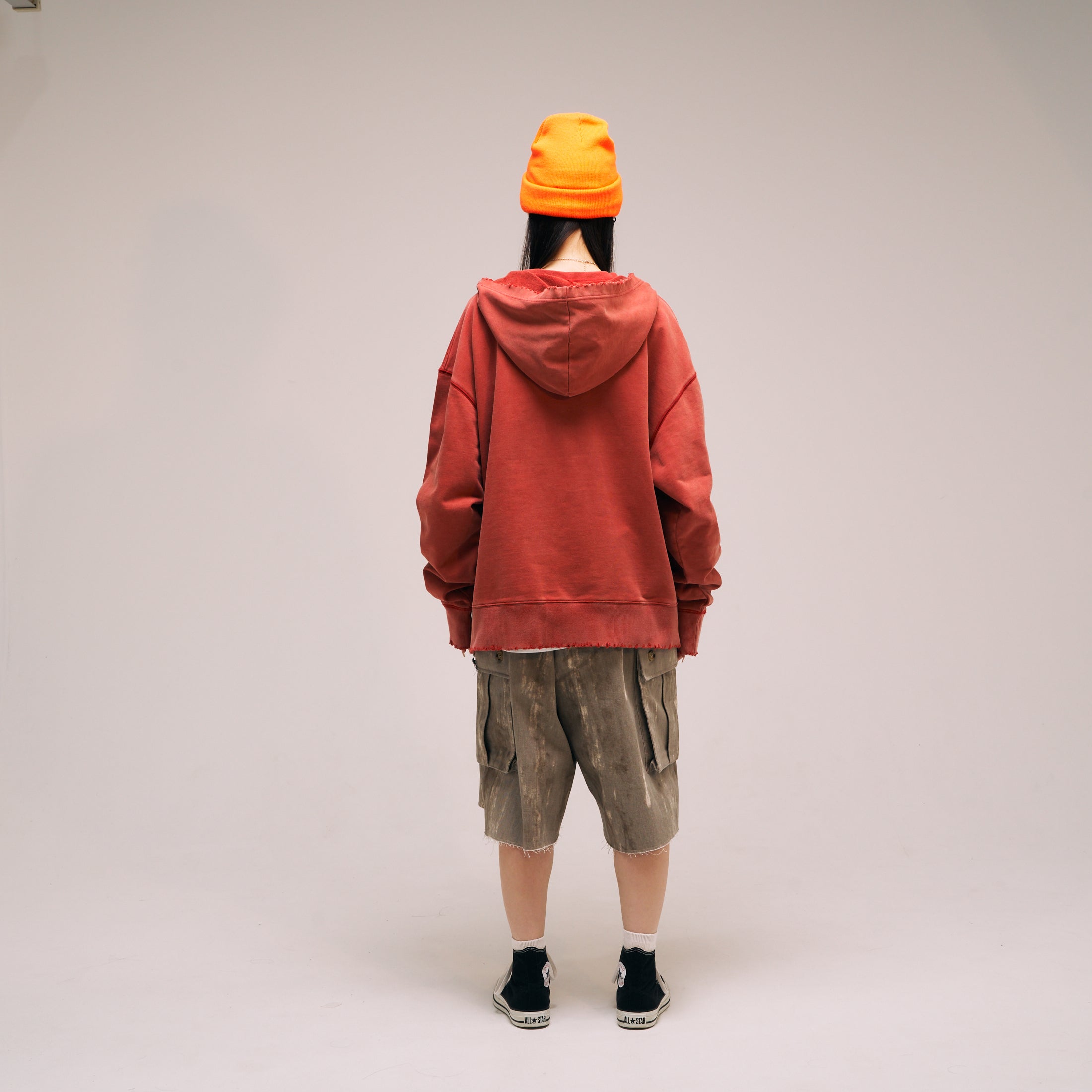 efmm-19_Red | Colorless Half Zip Hoodie | Color:Red【EFFECTEN_エフェクテン】