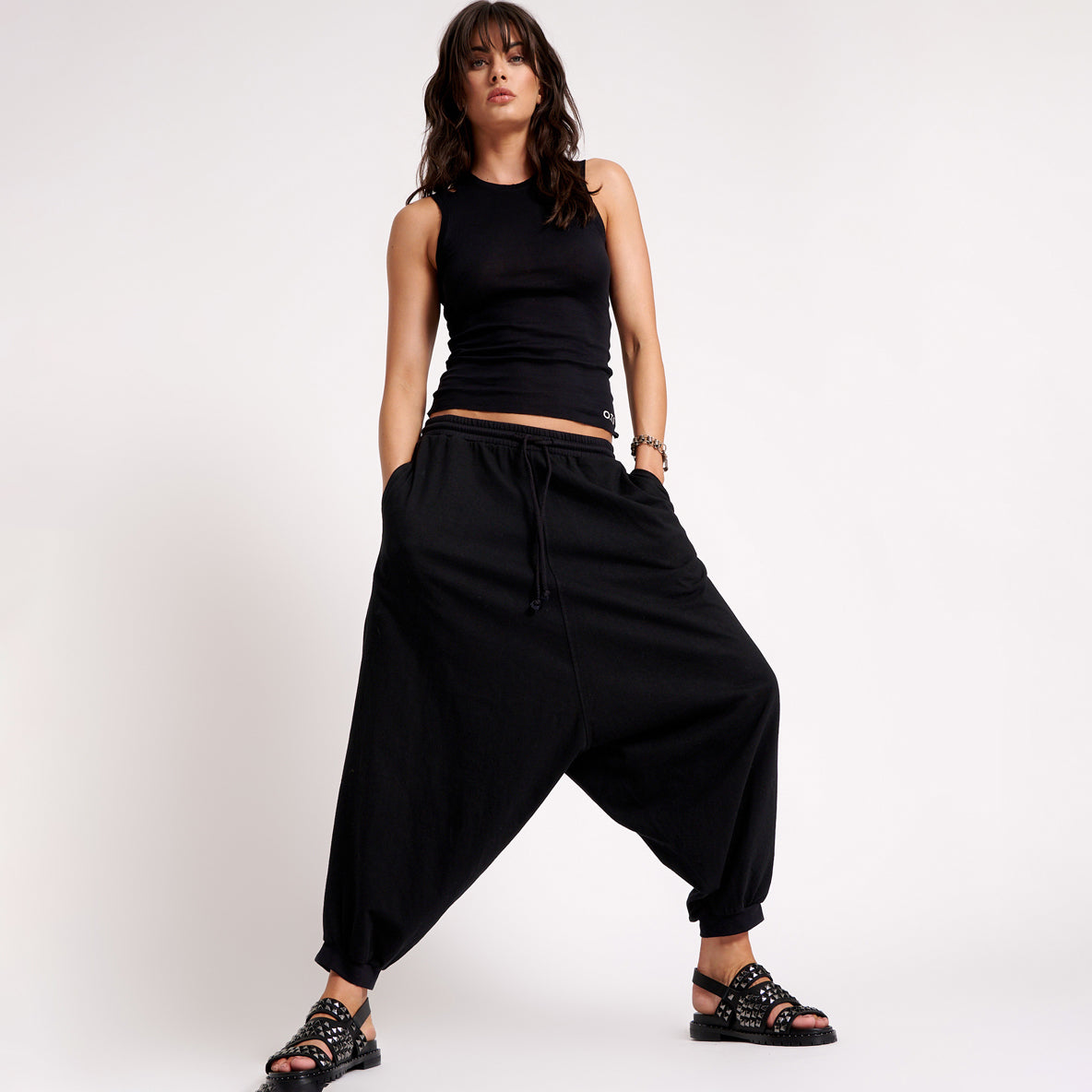 24763B | OTS DYNAMIC HAREM PANT | Color:Black【ONE TEASPOON_ワンティースプーン】
