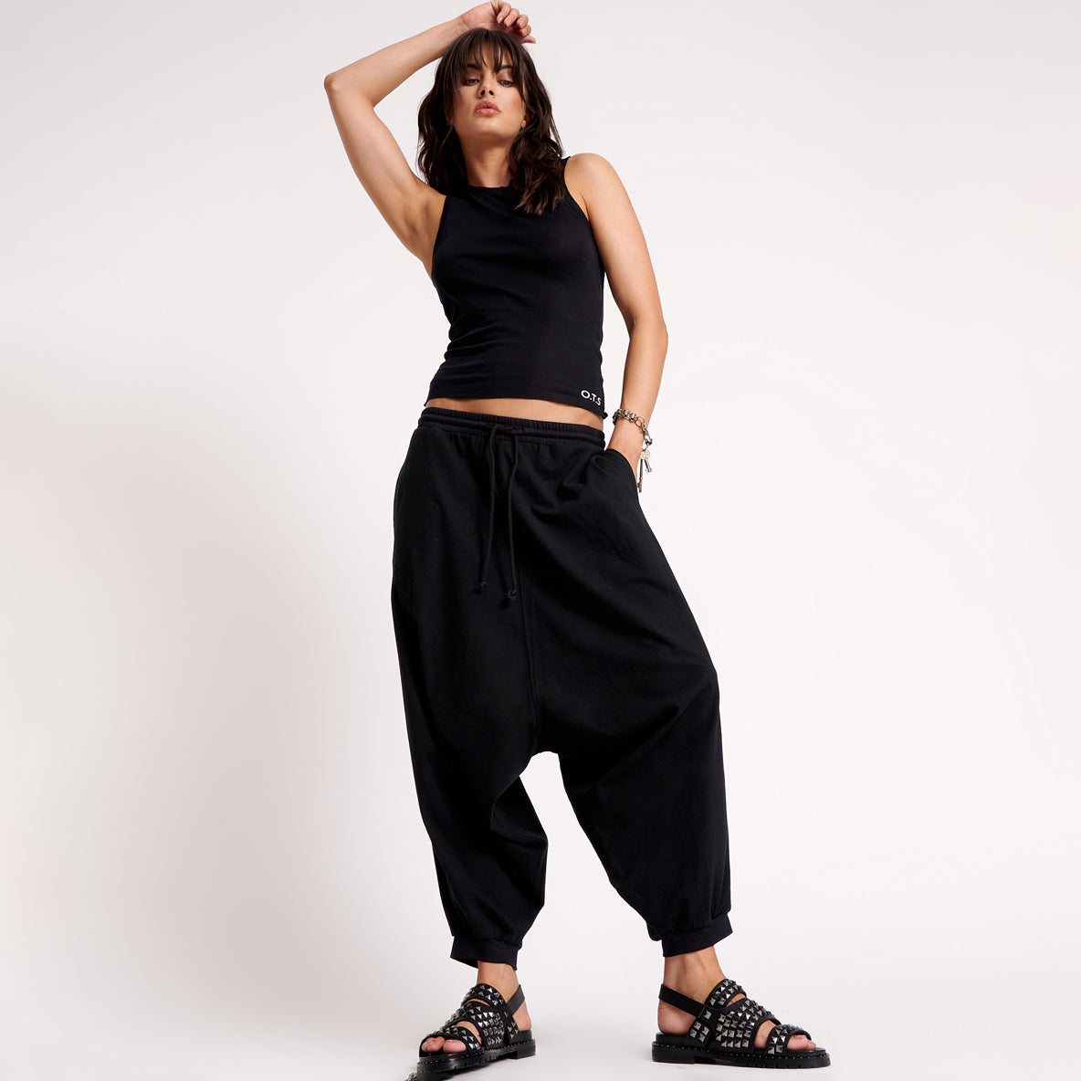 24763B | OTS DYNAMIC HAREM PANT | Color:Black【ONE TEASPOON_ワンティースプーン】