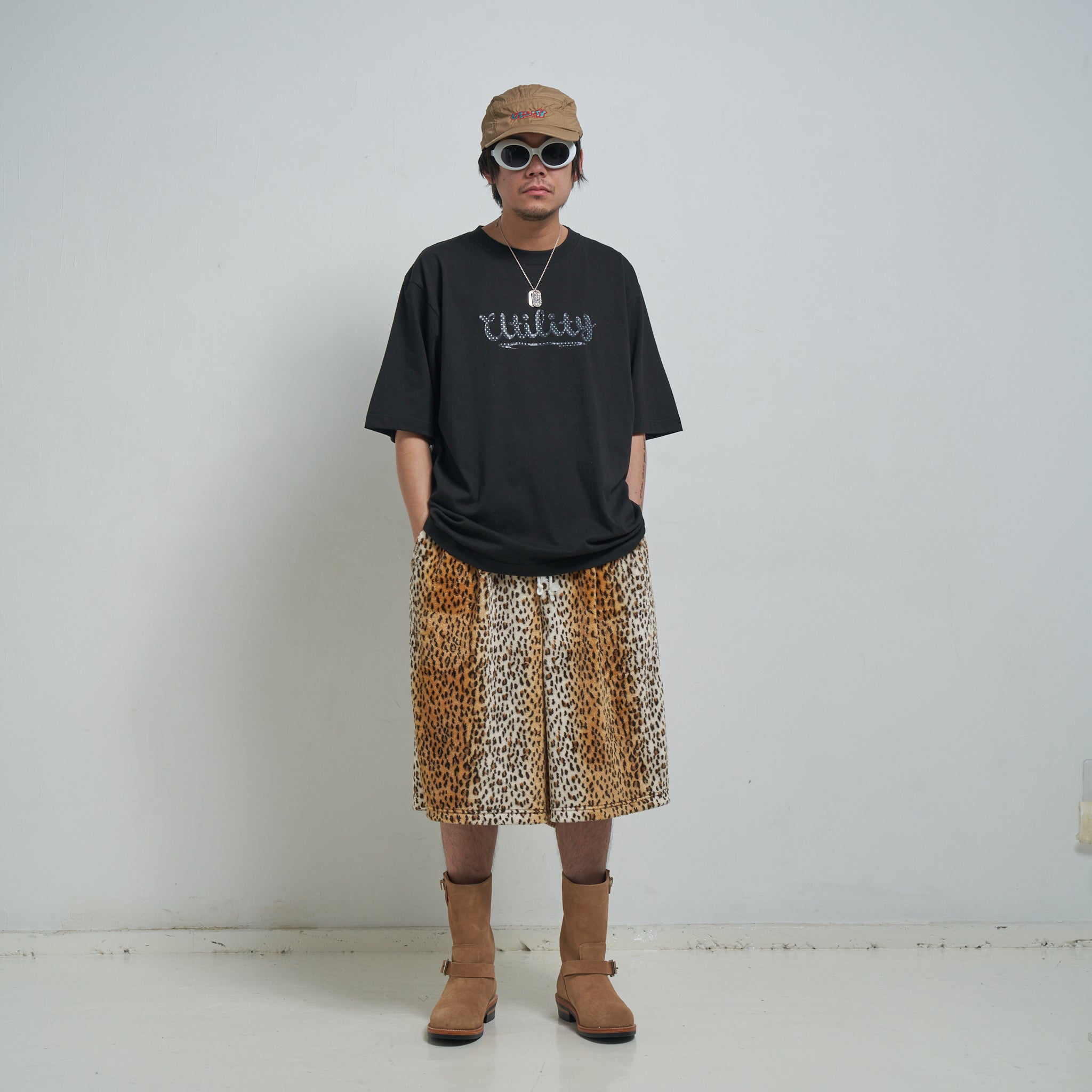 efite-04 | Leopard wide short pants | Color:Leopard【EFFECTEN_エフェクテン】【archive】
