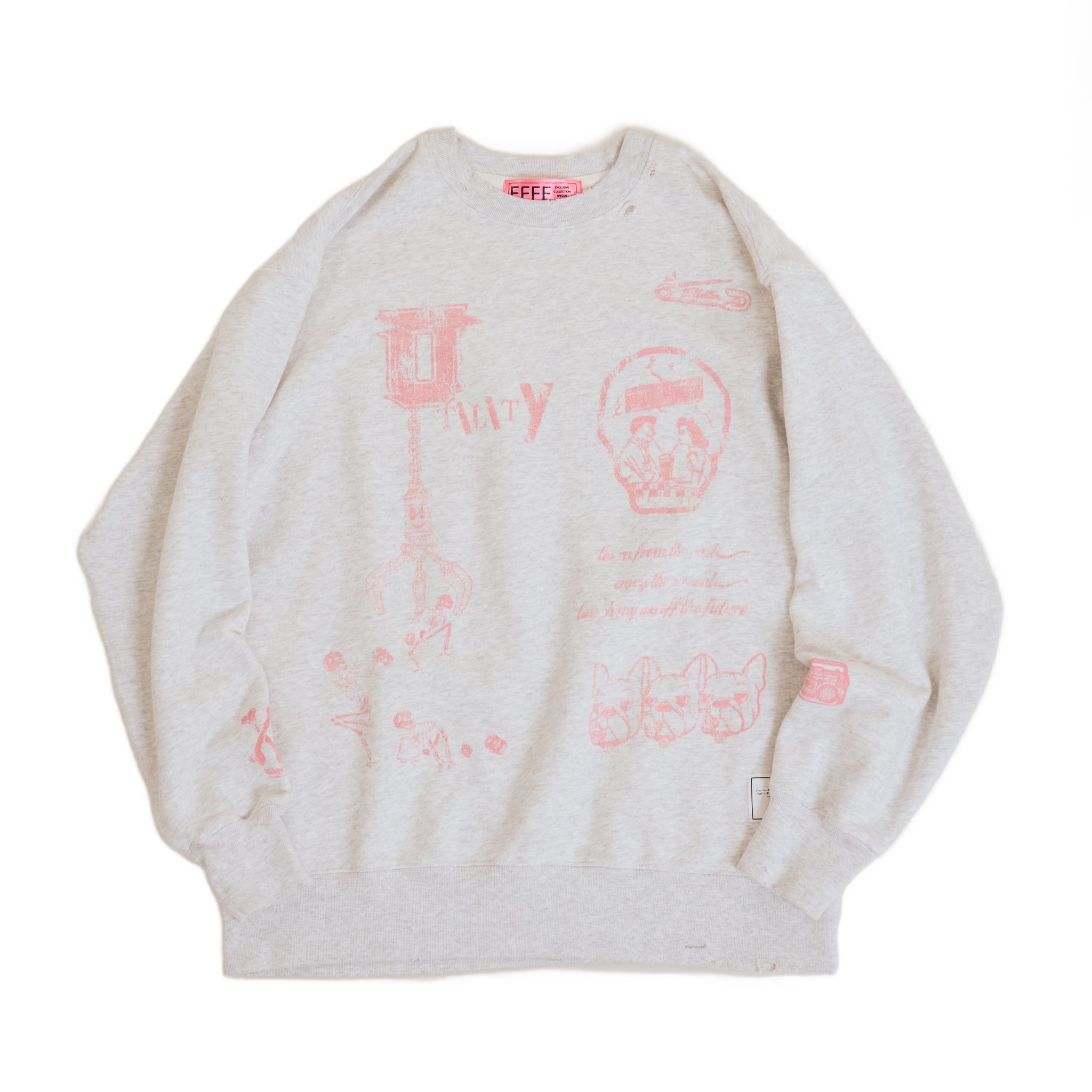 Salvage sweat shirts | Color_Ash | No_efsal-19_Ash【EFFECTEN_エフェクテン】【入荷予定アイテム・入荷連絡可能】