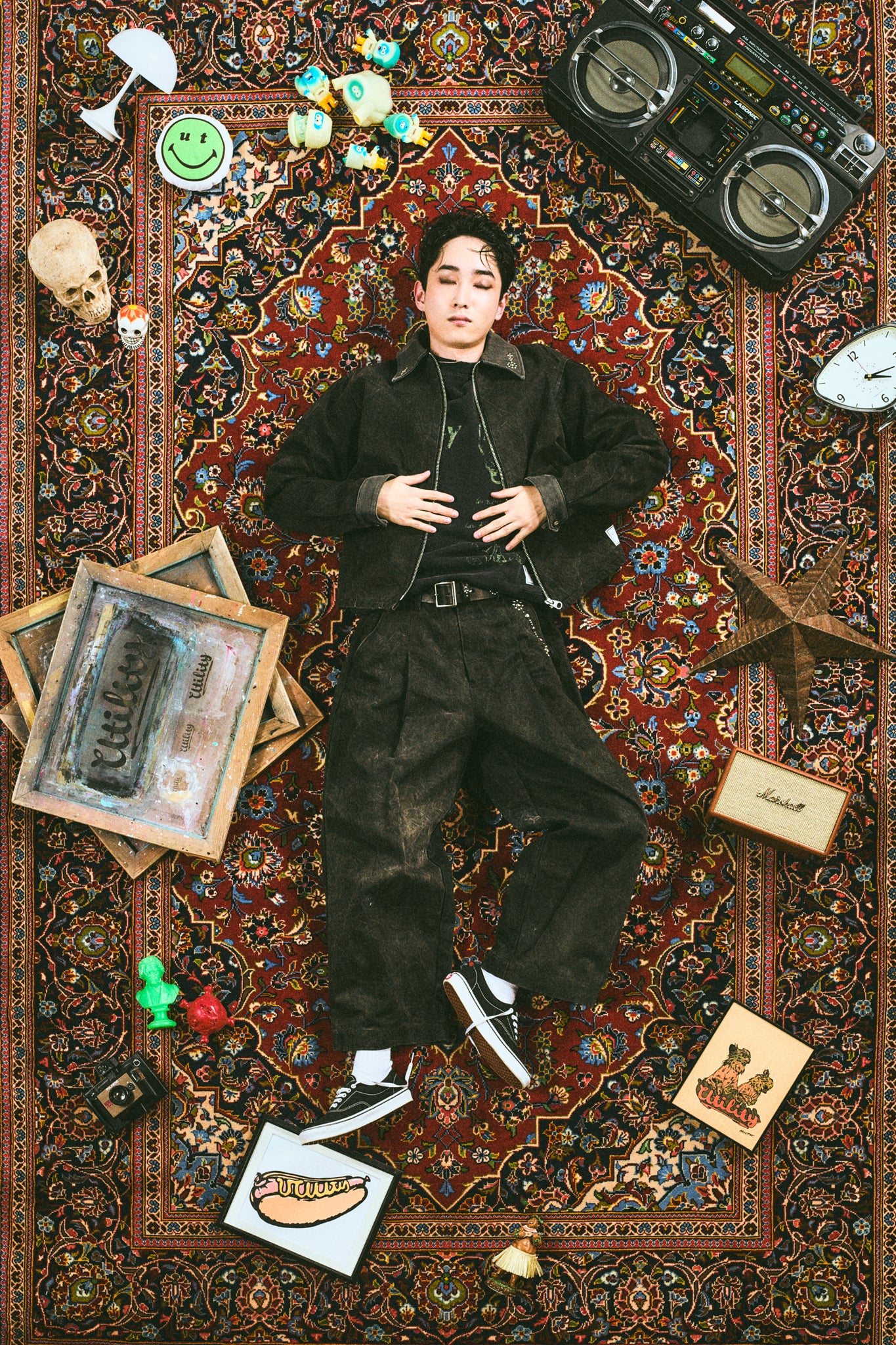 Studs work wide pants | Color_Black | No_efsal-02_Black【EFFECTEN_エフェクテン】【入荷予定アイテム・入荷連絡可能】