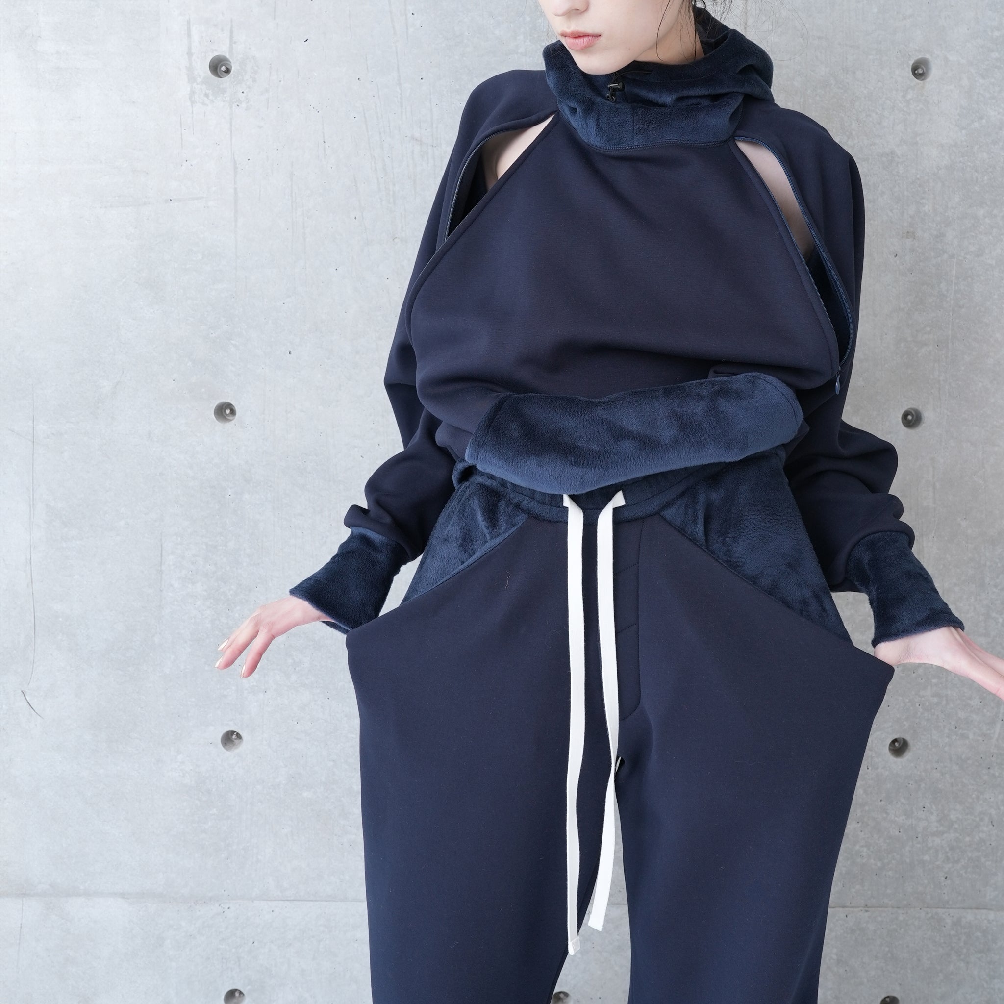 DRAPE POCKET PANTS | Color_Navy/Gray | No_252-447【CaRouseLamBRa_ケラウズランブラ】