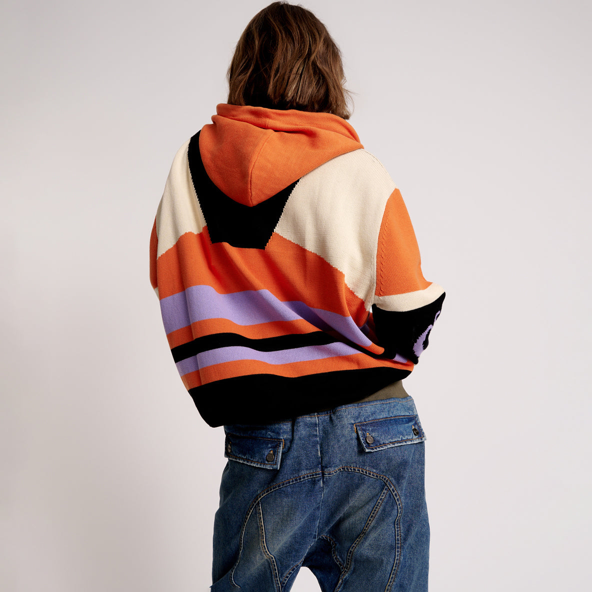 OTS REACTIVE KNIT HOODY – Geo Orange | ONE TEASPOON