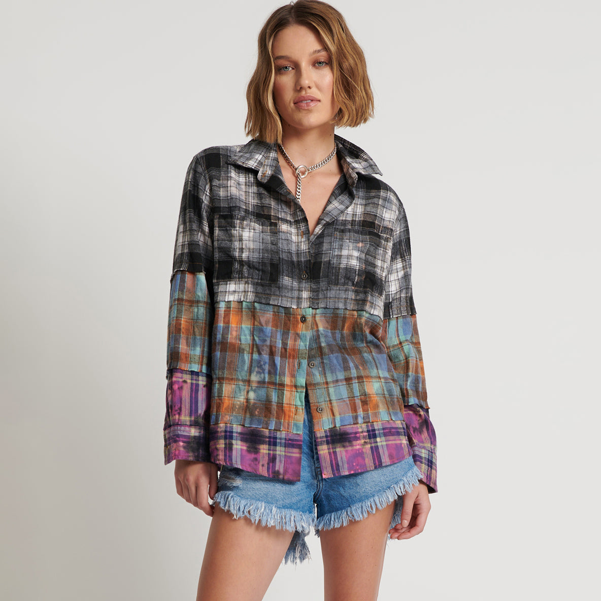 No:25970 | Name:MIXED FLANNEL SHIRT | Color:Flannel【ONE TEASPOON_ワンティースプーン】