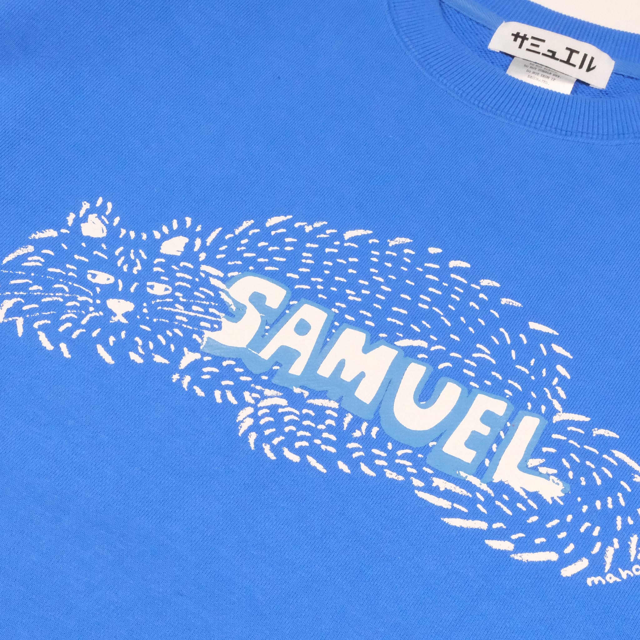 SAMUEL ×SHIMAO MAHO CAT LOGO CREWNECK SWEAT SHIRT | Color: Blue S-25AW-SM-001【SAMUEL_サミュエル】