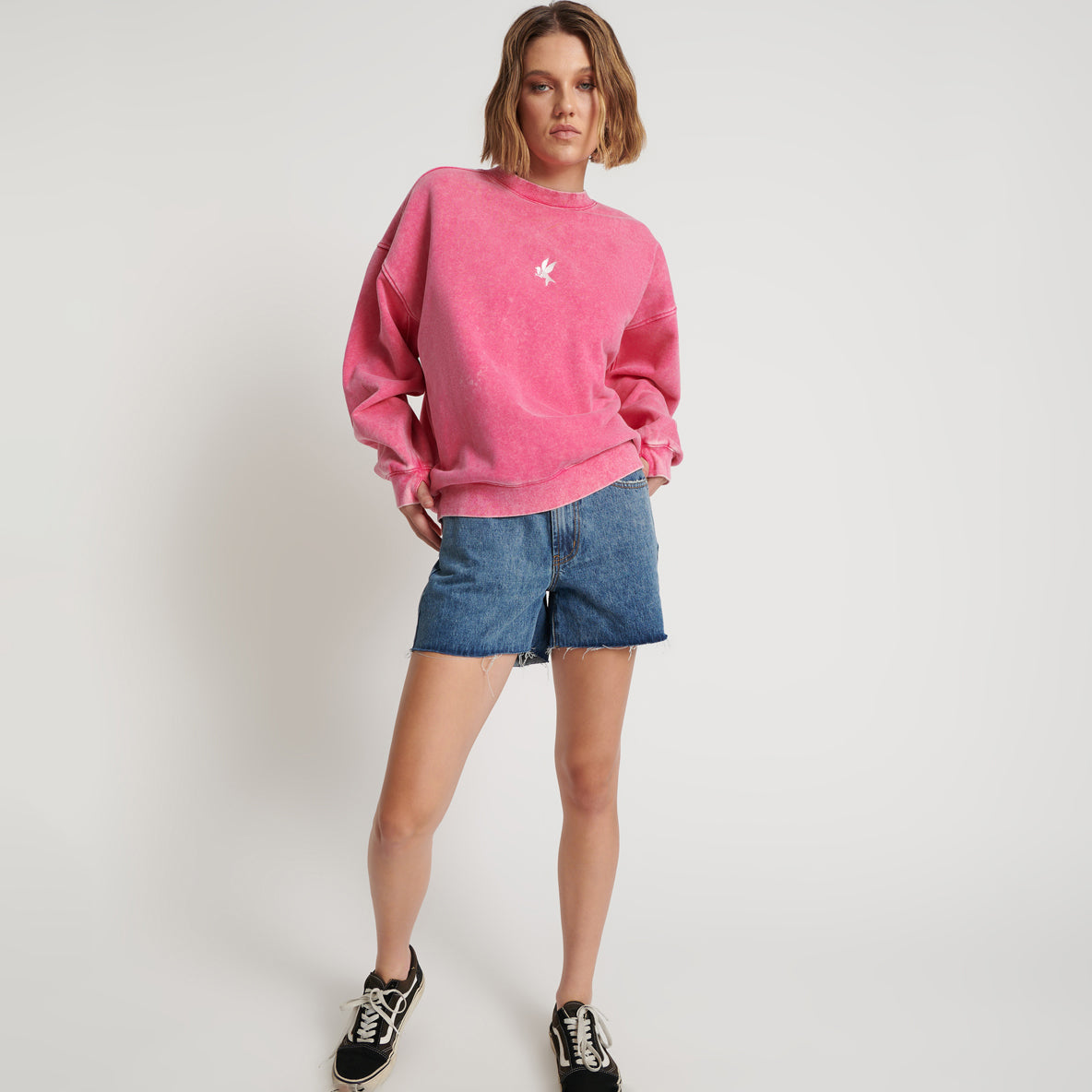 No:26030B | Name:PINK BOWER BIRD RETRO SWEATER | Color:Pink【ONE TEASPOON_ワンティースプーン】